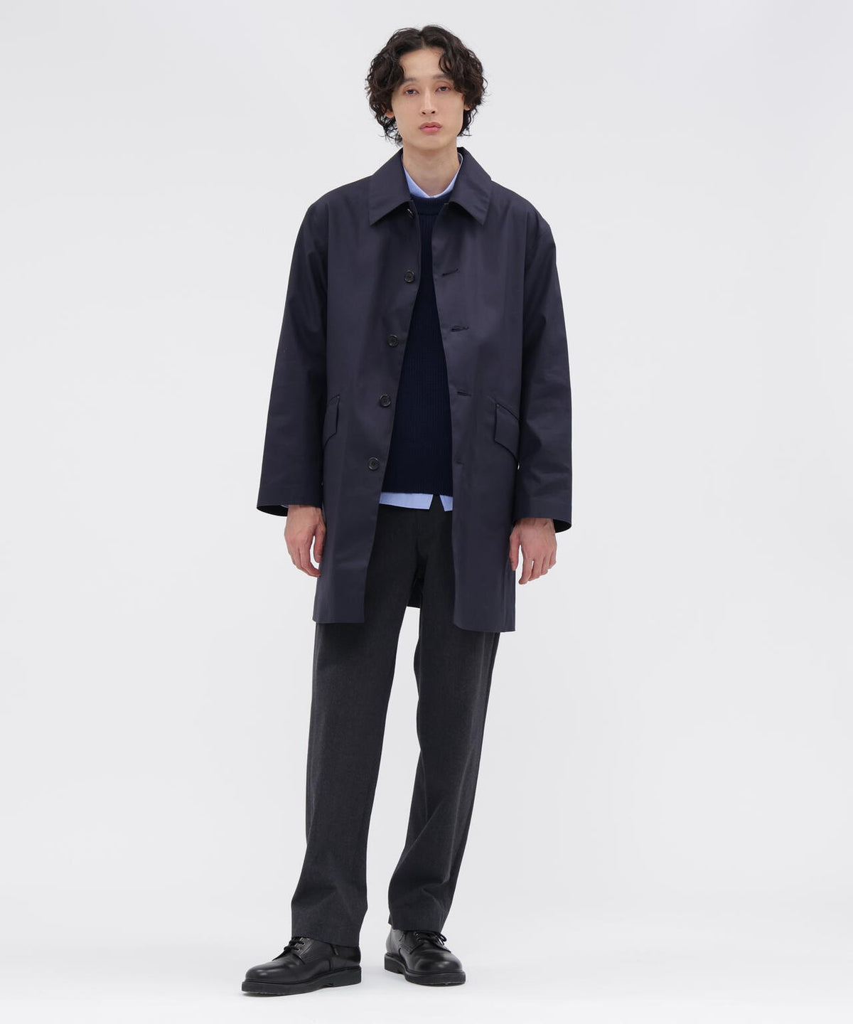 BRUSHED COTTON WOOL TWILL TROUSERS