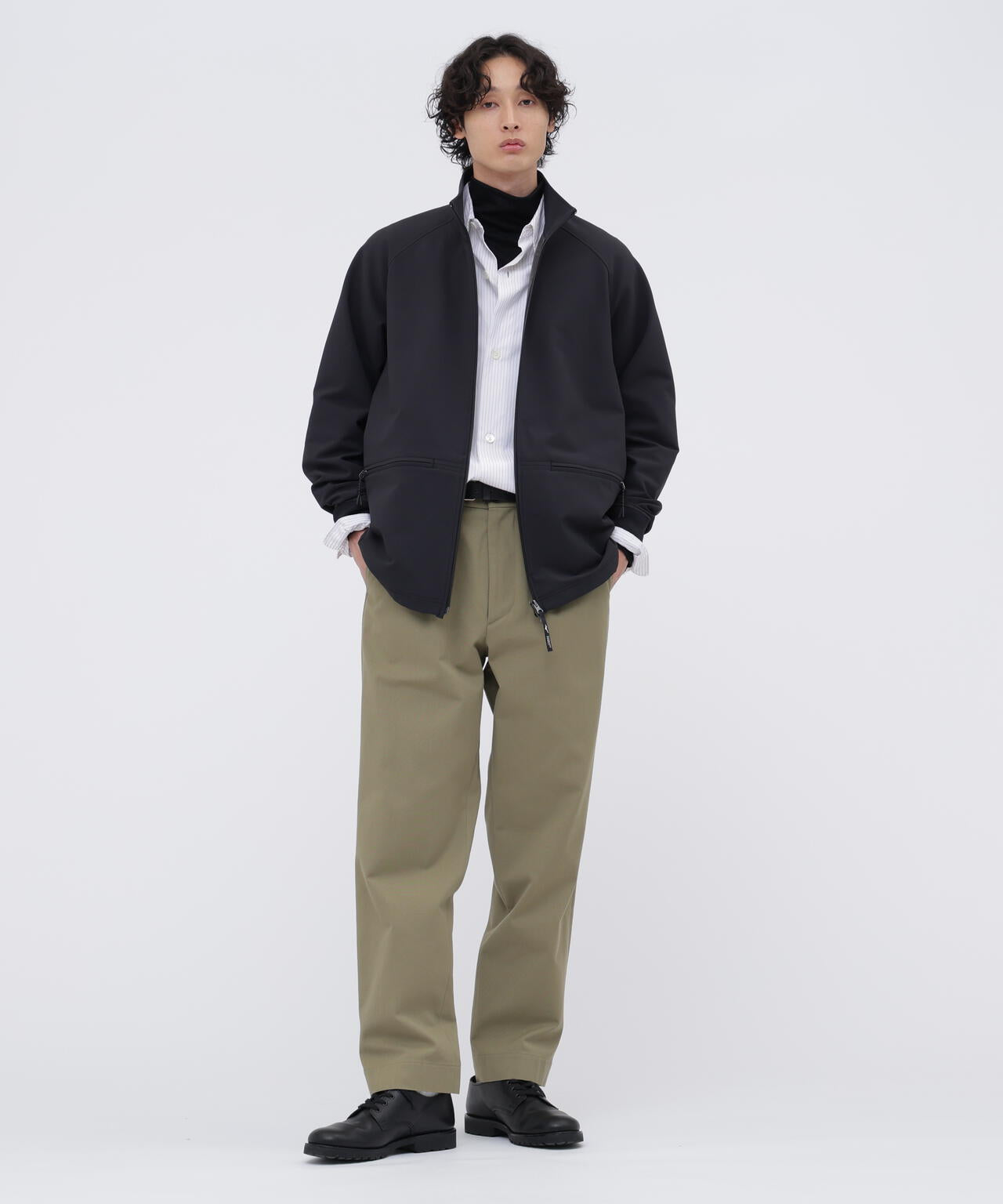 【美品】MHL./マーガレットハウエル/ウールコットンワイドトラウザーズ/紺/M BRUSHED COTTON WOOL TWILL TROUSERS | MARGARET HOWELL（マーガレット