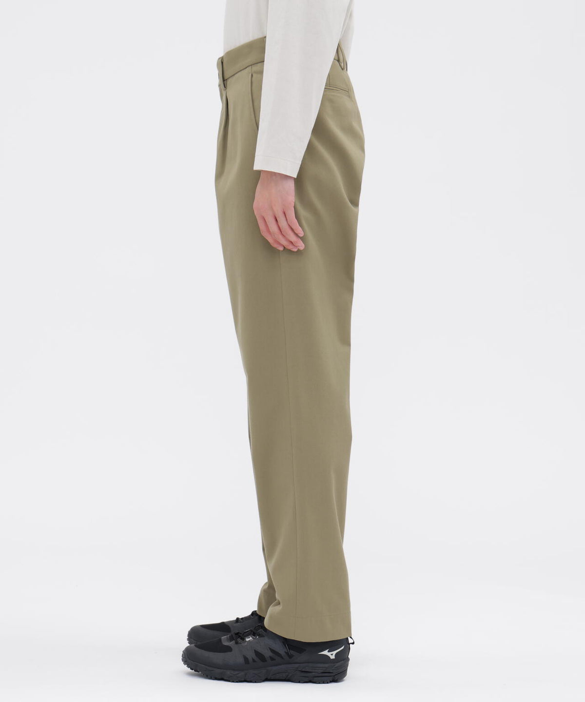 BRUSHED COTTON WOOL TWILL TROUSERS