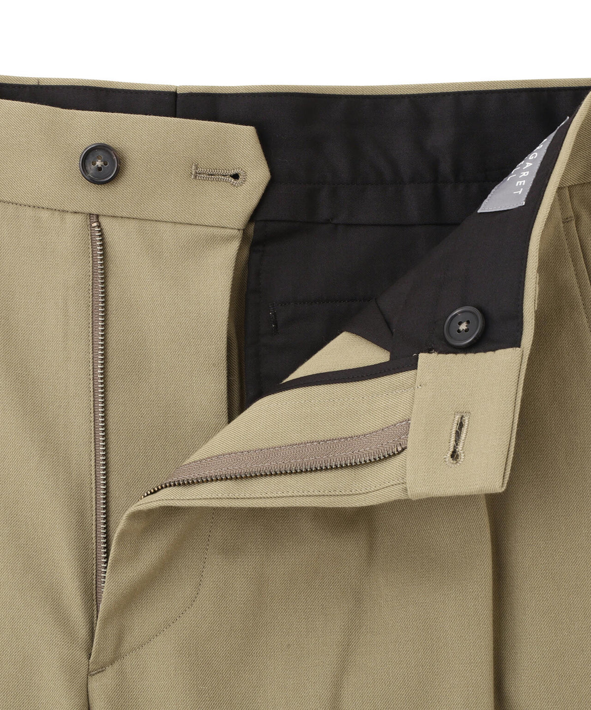 BRUSHED COTTON WOOL TWILL TROUSERS