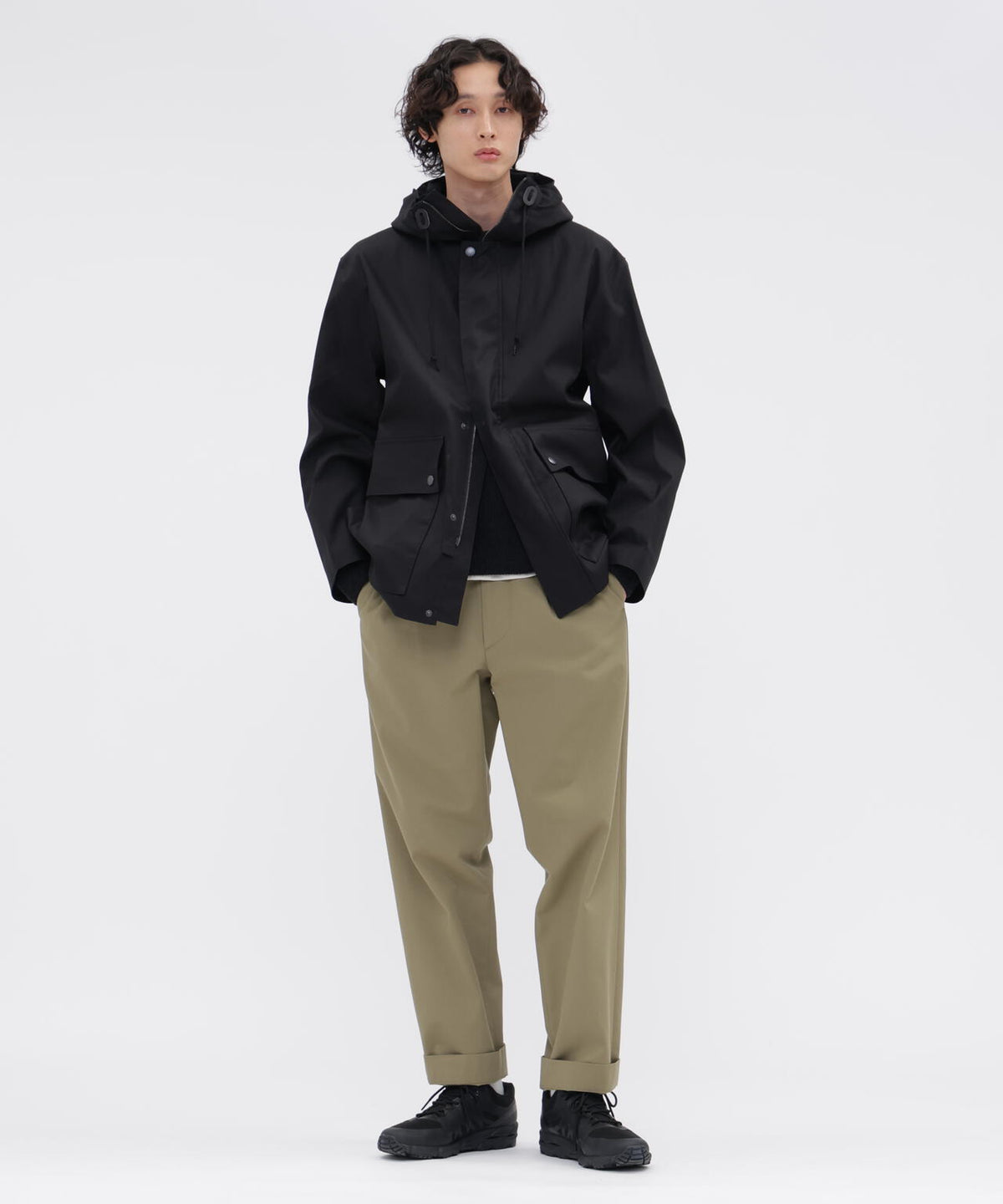 BRUSHED COTTON WOOL TWILL TROUSERS