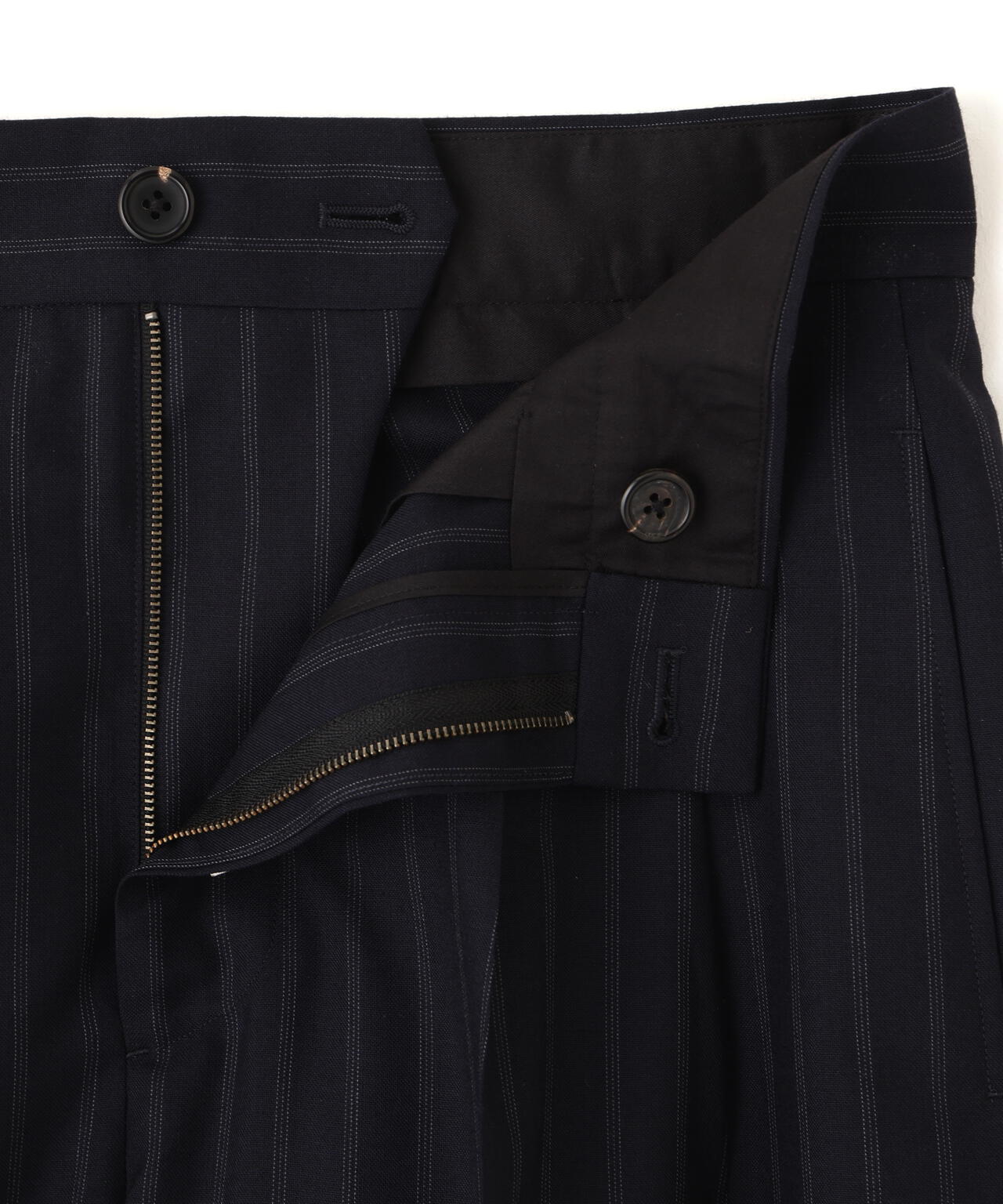 WIDE STRIPE WOOL TROUSERS
