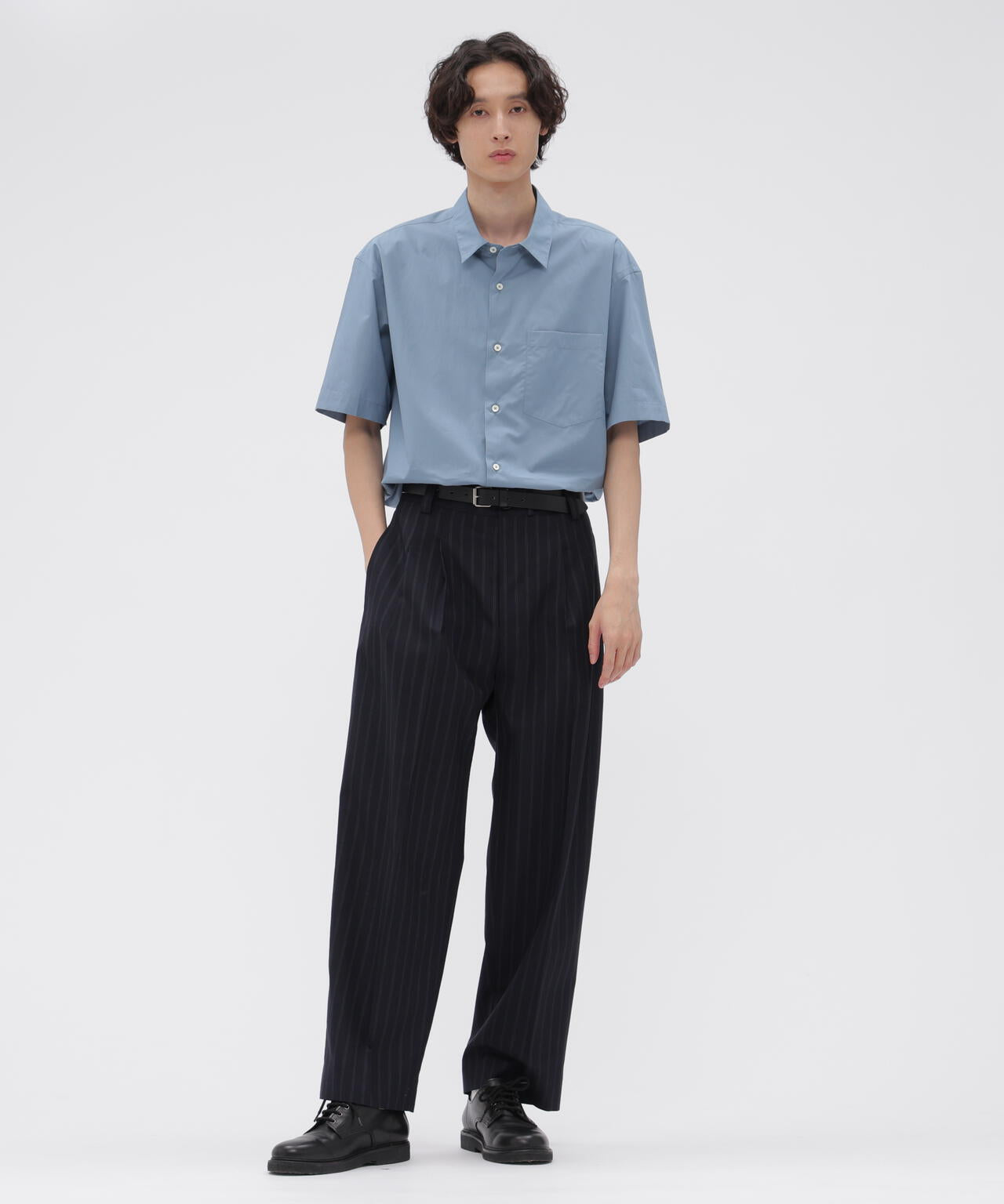 WIDE STRIPE WOOL TROUSERS | MARGARET HOWELL（マーガレット