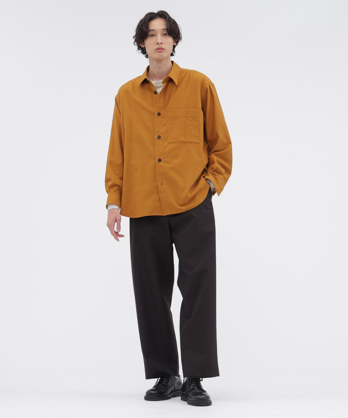 YARN DYE WOOL PLAINWEAVE TROUSERS