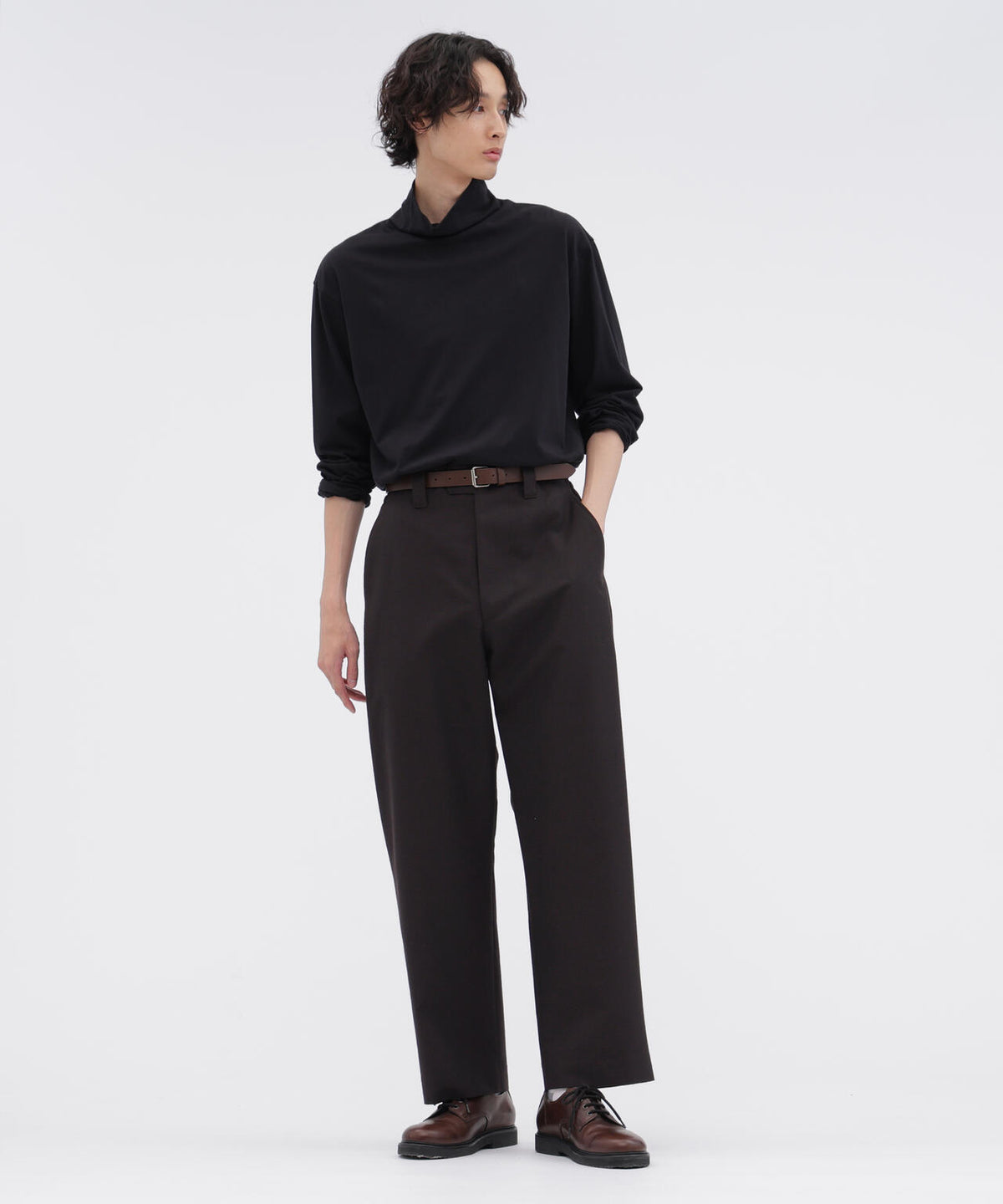 YARN DYE WOOL PLAINWEAVE TROUSERS