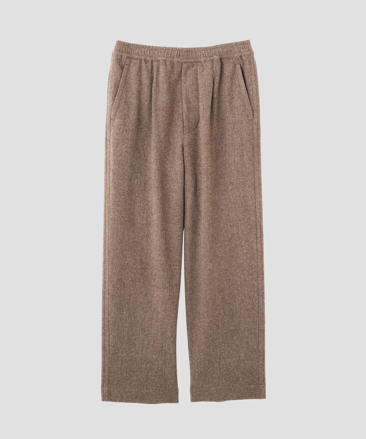 NATURAL WOOL TWILL TROUSERS