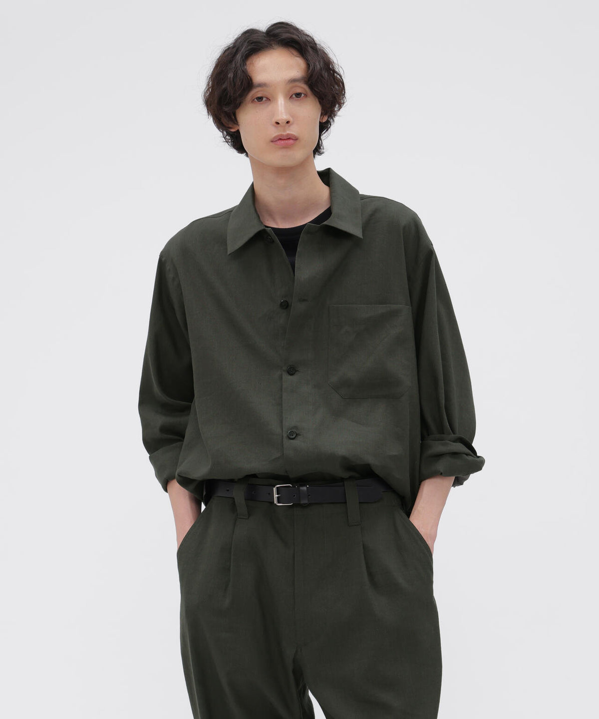 LINEN WOOL SILK PLAINWEAVE SHIRT | MARGARET HOWELL（マーガレット 