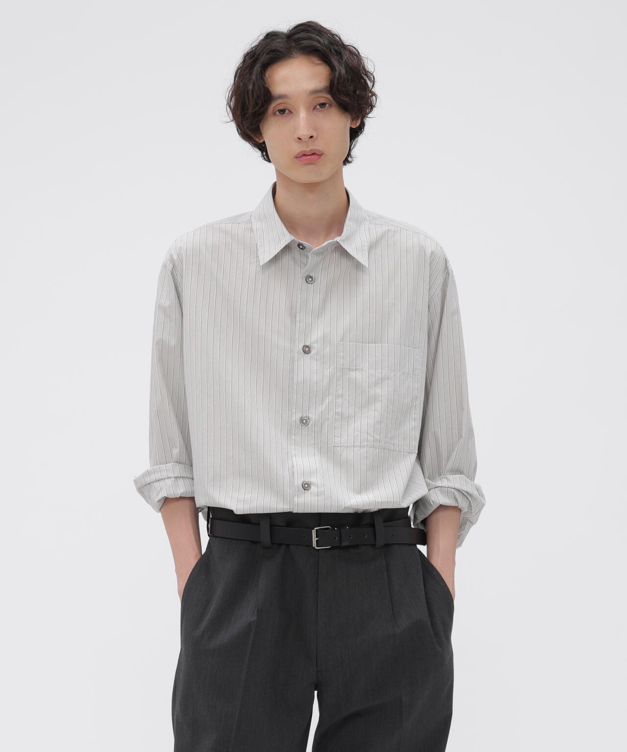 COTTON SILK STRIPE SHIRT | MARGARET HOWELL（マーガレット・ハウエル
