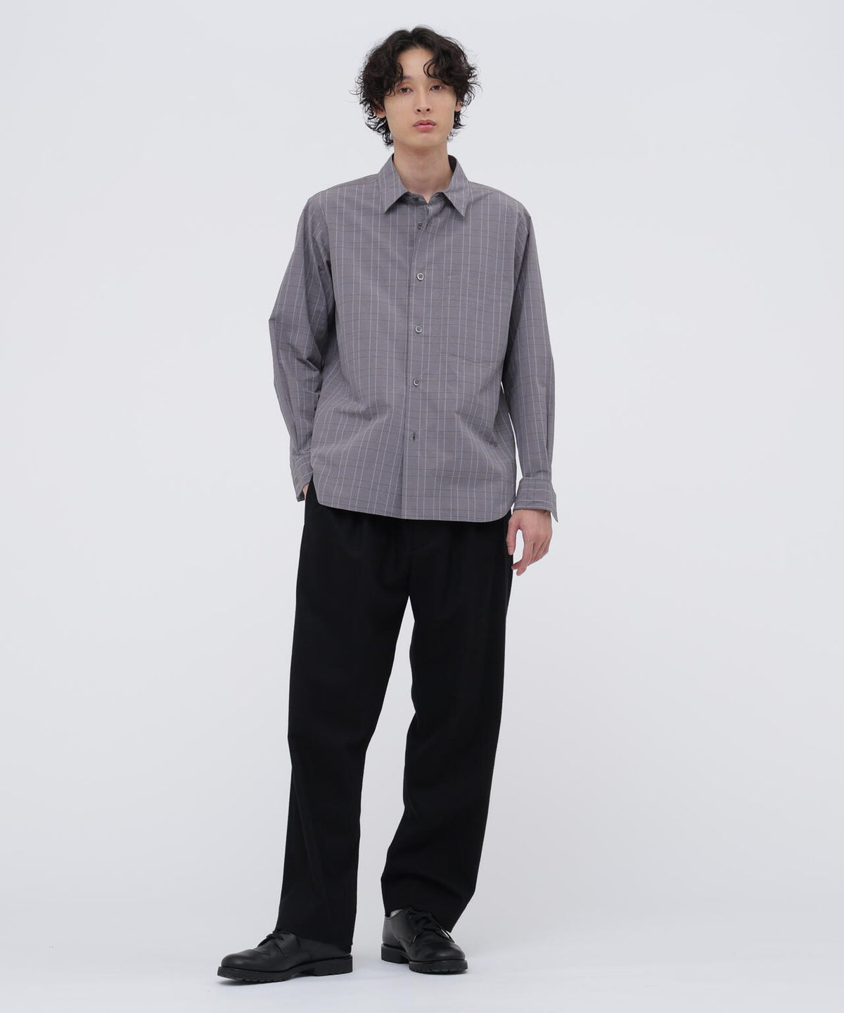 GLEN CHECK COTTON POPLIN SHIRT