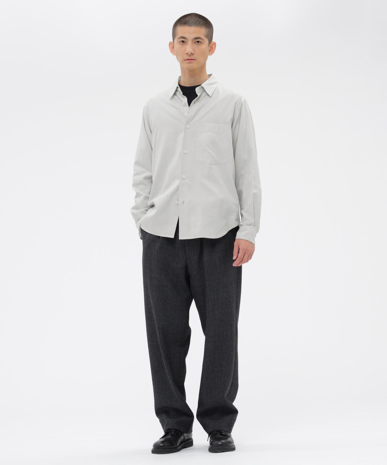 BRUSHED COTTON SILK SHIRTING SHIRT | MARGARET HOWELL（マーガレット