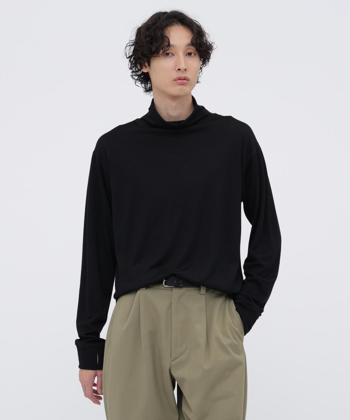 WASHABLE FINE GAUGE WOOL JERSEY TOP