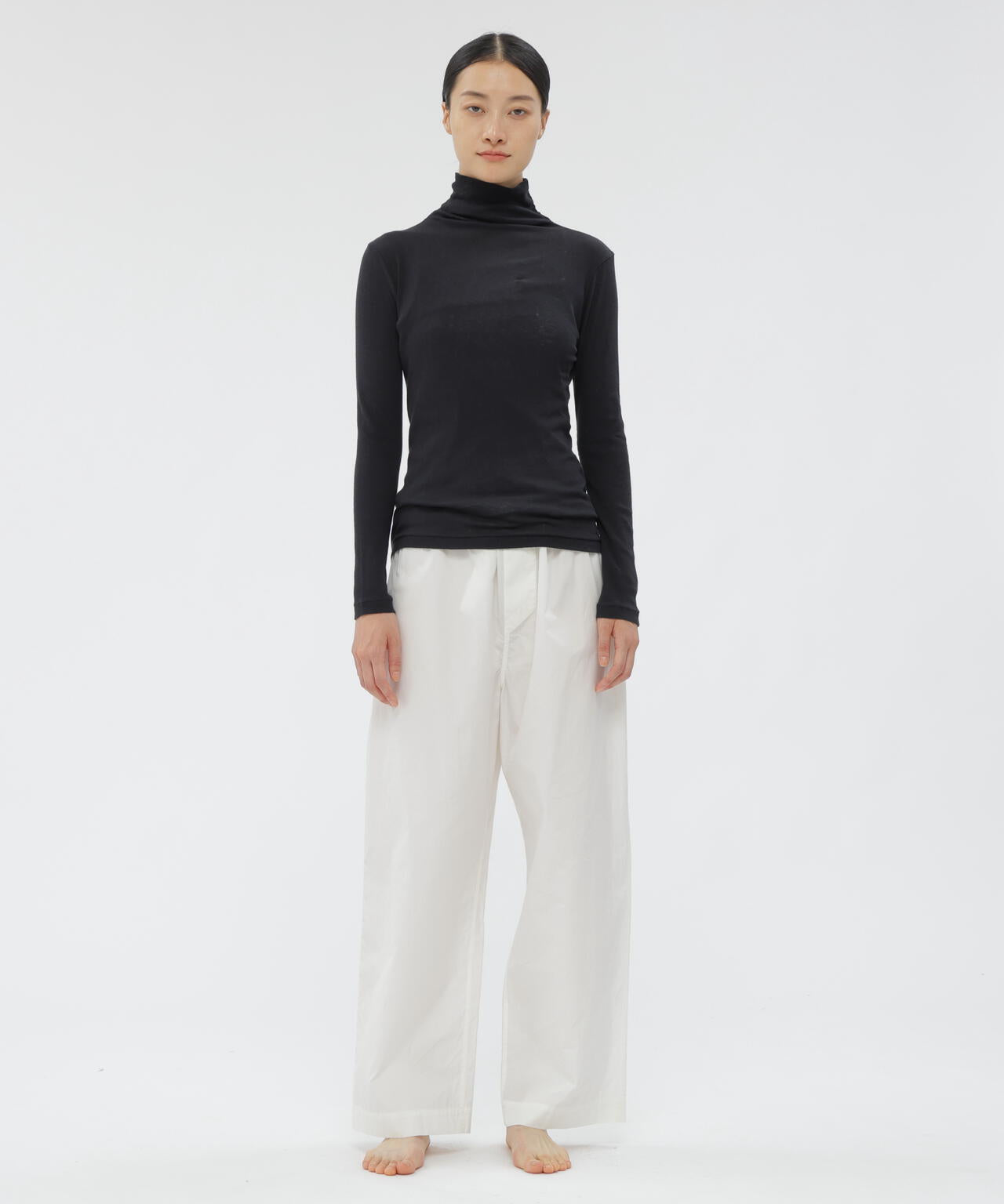 新品2022マーガレットハウエル オーガニックコットンハイネックカットソー COTTON SILK RIB TOP | MARGARET HOWELL（マーガレット・ハウエル