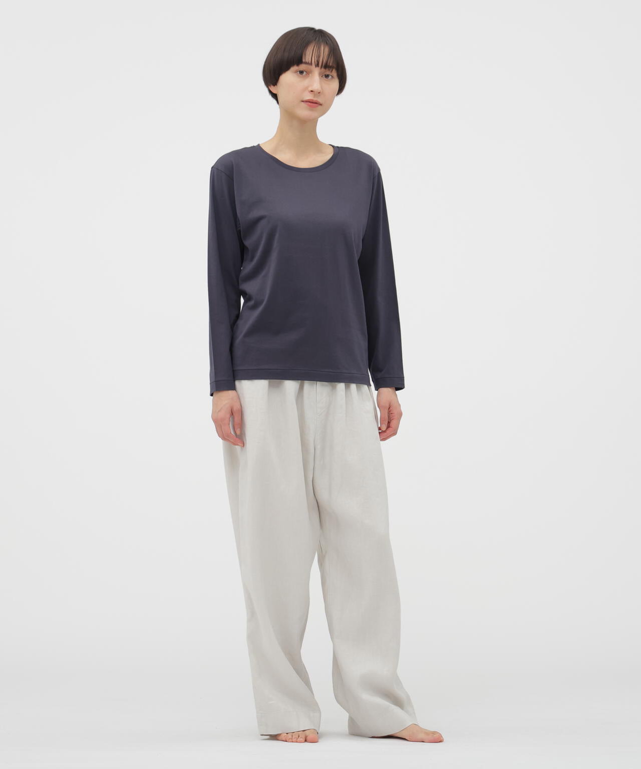 BRUSHED LINEN TWILL TROUSERS | MARGARET HOWELL（マーガレット