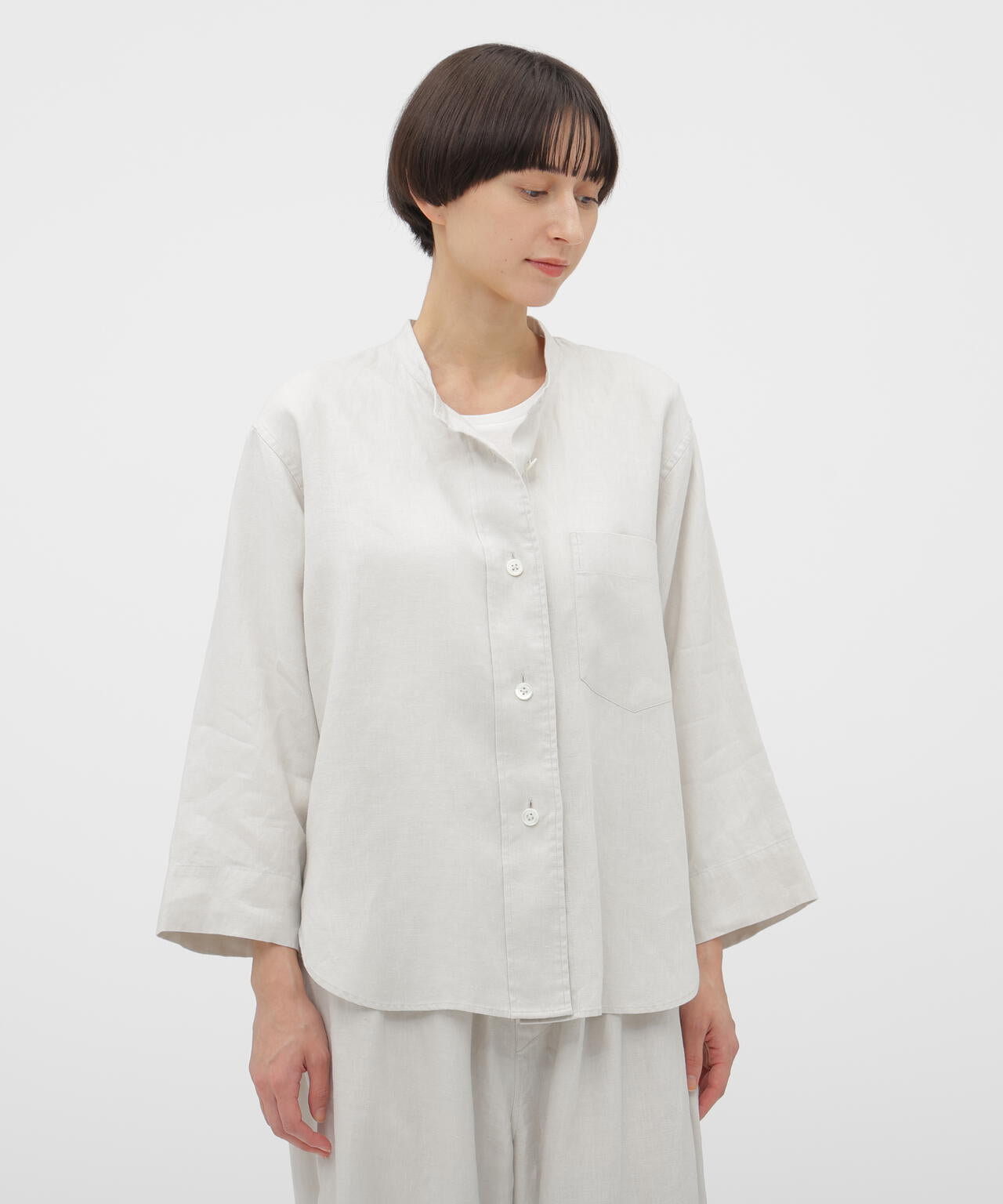BRUSHED LINEN TWILL SHIRT | MARGARET HOWELL（マーガレット