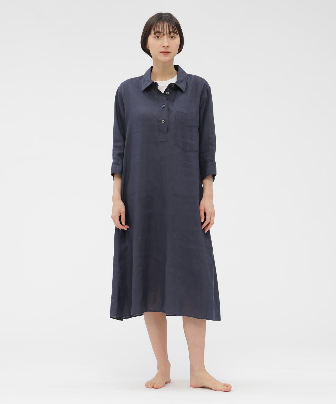 マーガレットハウエルMARGARETHOWELLコットンシャツ ドレス Lサイズ SOFT LINEN DRESS | MARGARET HOWELL（マーガレット・ハウエル