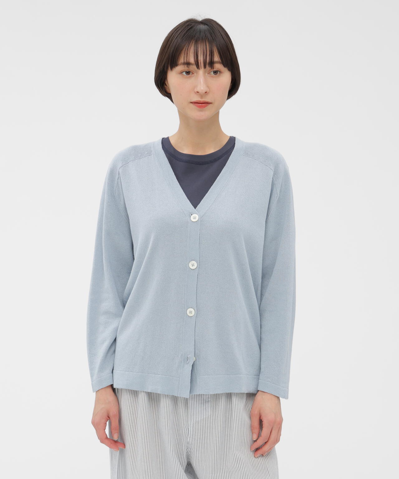 MARGARET HOWELL　カーディガン　淡いブルー PAPER COTTON KNITWEAR | MARGARET HOWELL（マーガレット・ハウエル