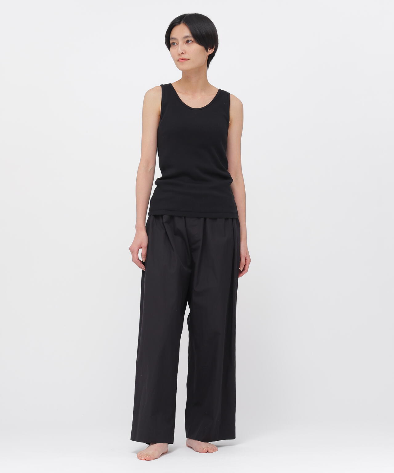 FINE COTTON RIB JERSEY TOP