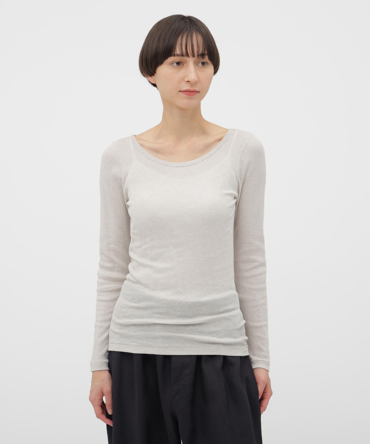 COTTON SILK RIB TOP