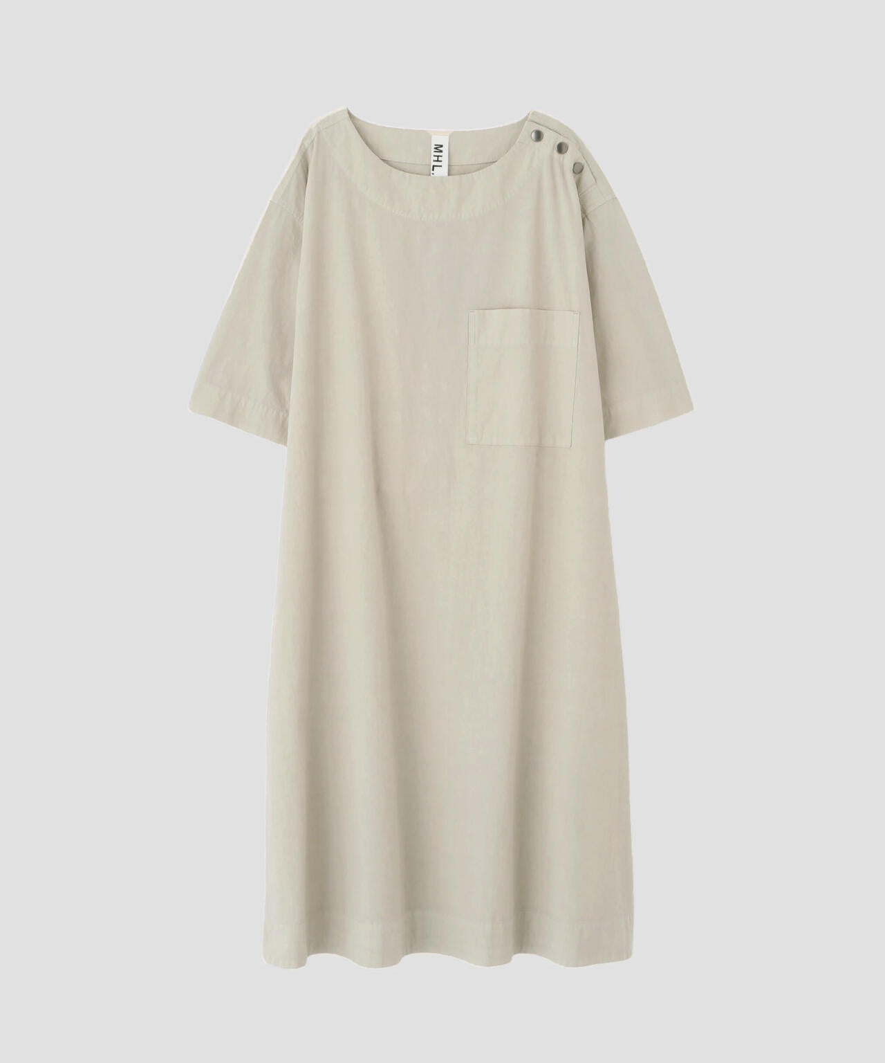GARMENT DYE PLAIN POPLIN DRESS
