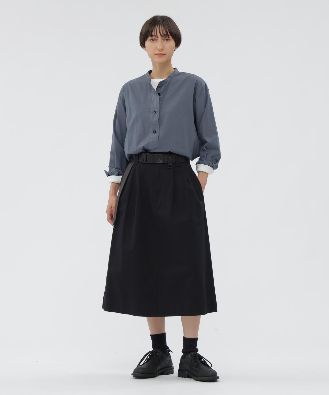 WASHED CHINO COTTON SKIRT