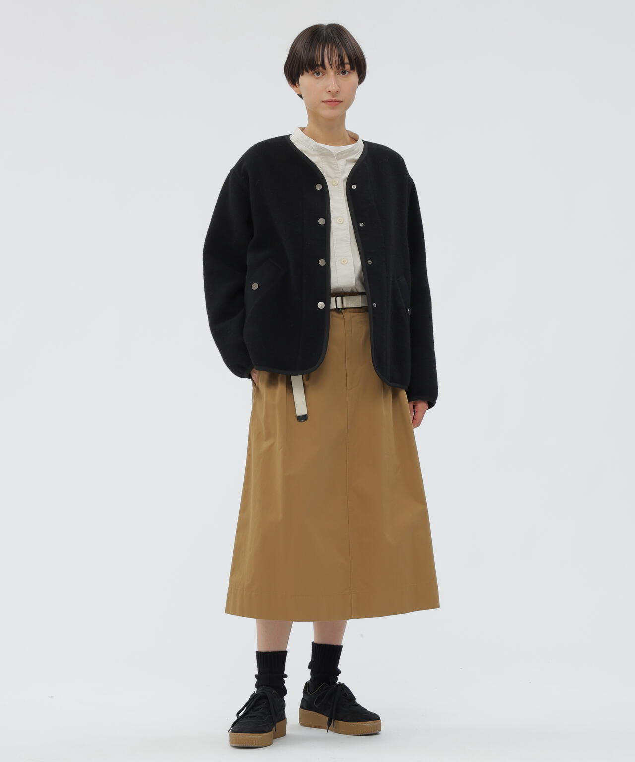 WASHED CHINO COTTON SKIRT