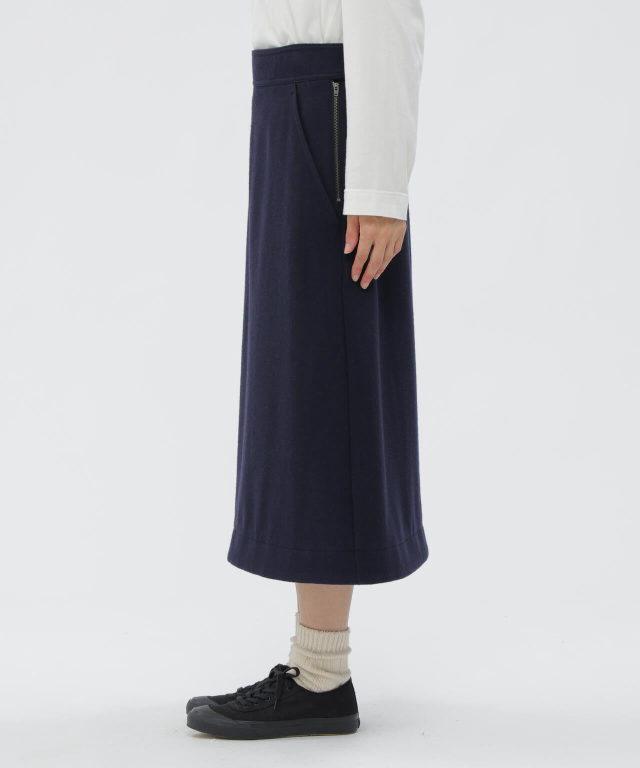 LIGHT WOOL MELTON SKIRT