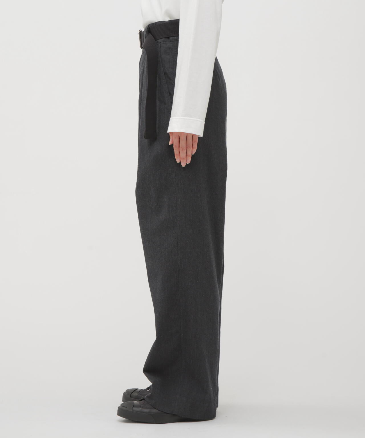 WOOL COTTON TWILL TROUSERS