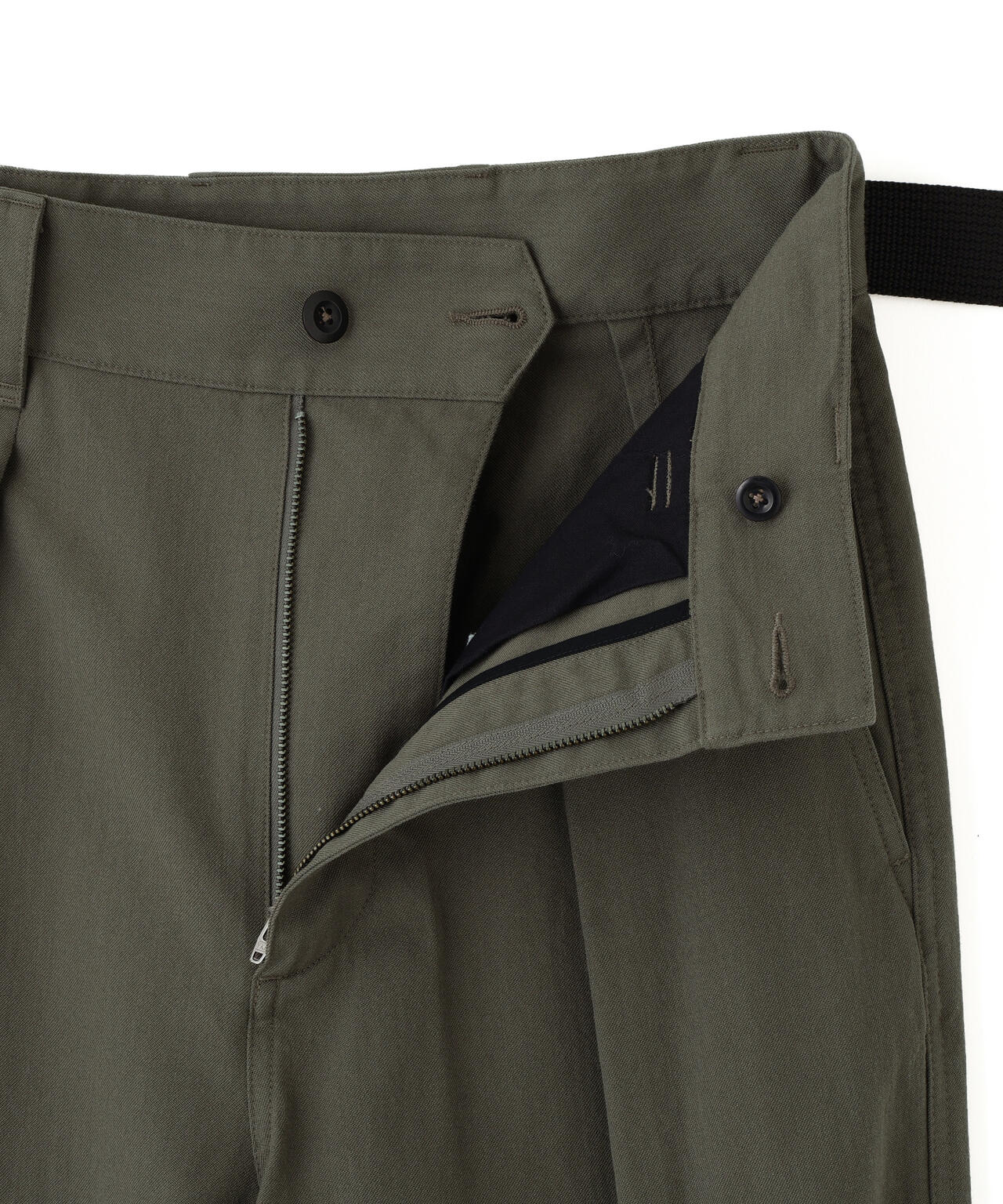 WOOL COTTON TWILL TROUSERS