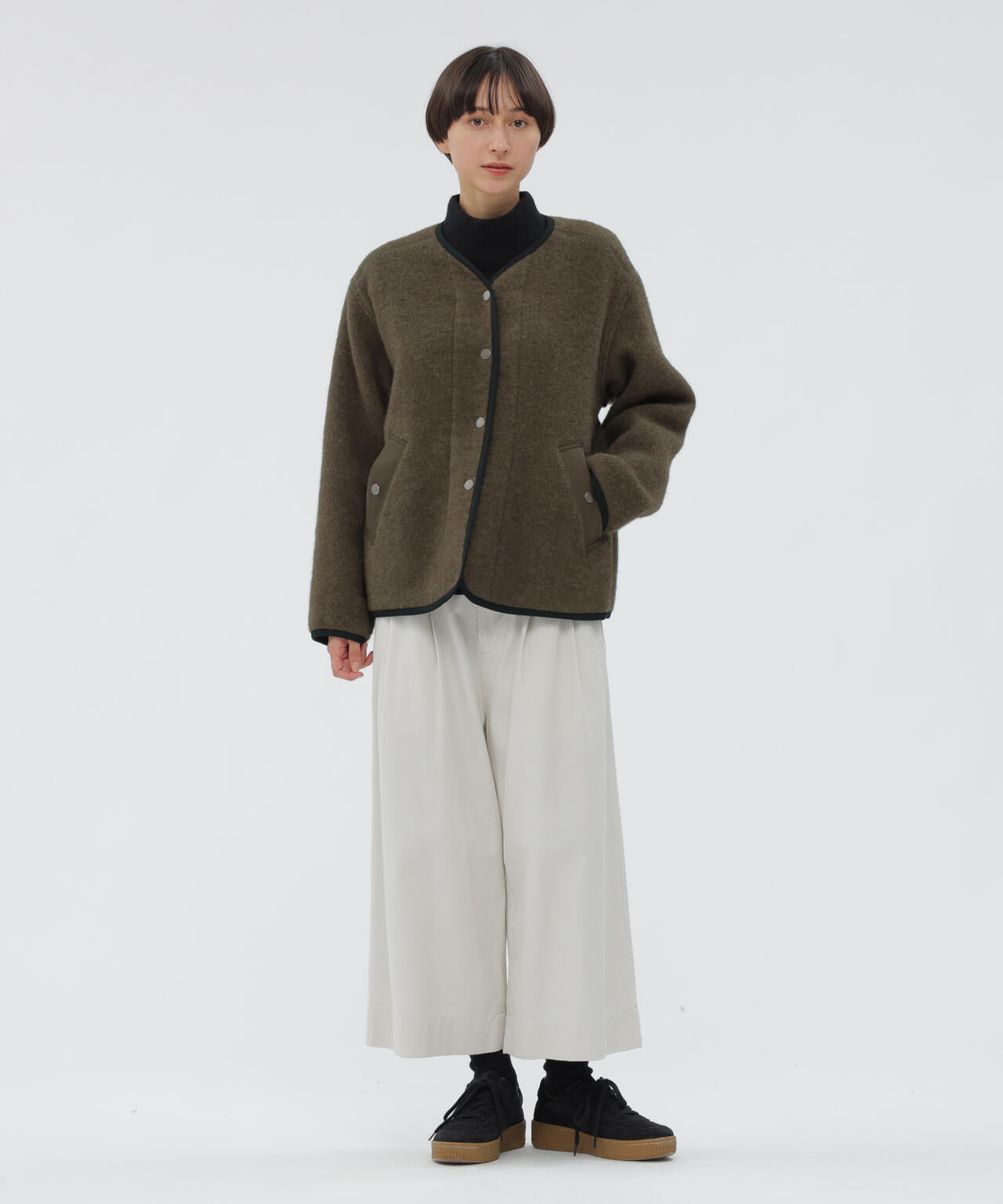 美品 MHL クロップドコットントラウザーズ 3 ブラウン MHL. SUPERFINE COTTON TWILL TROUSERS 052BROWN〔メンズ〕 MHL