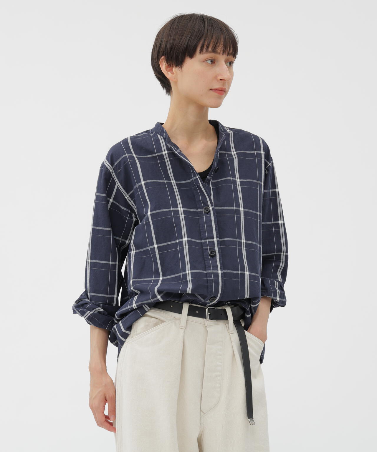 GRAPHIC GRID CHECK COTTON SHIRT