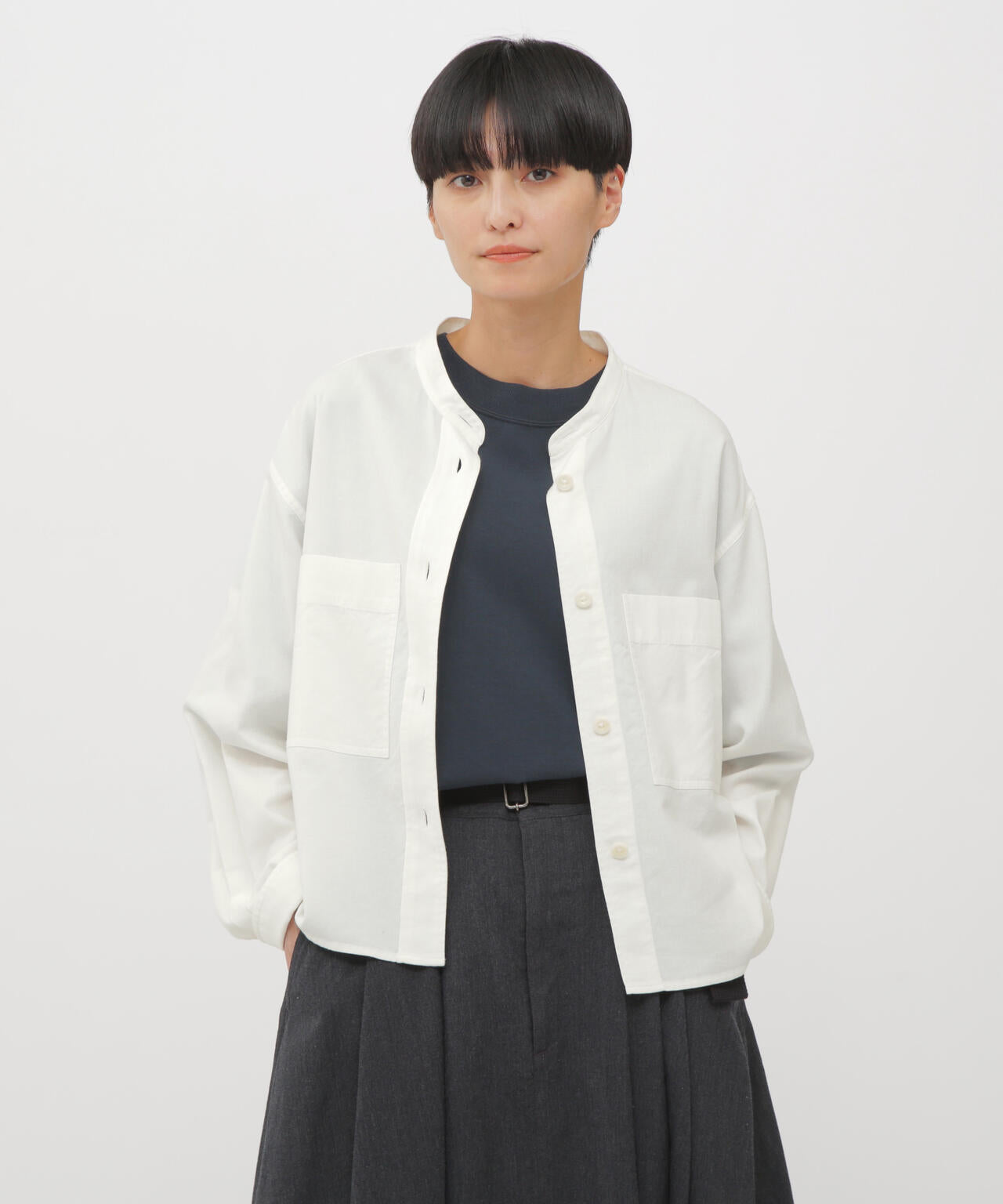 FINE COTTON WOOL TWILL SHIRT