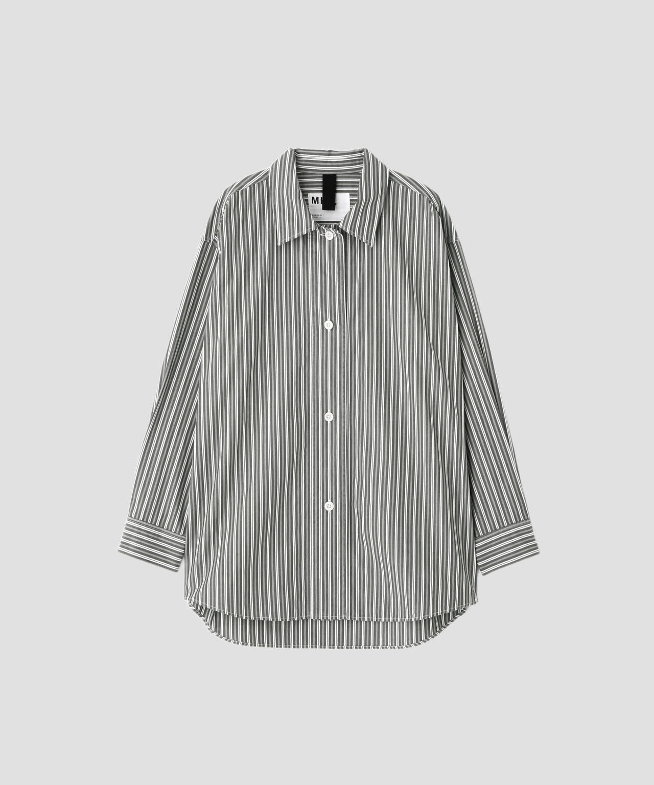 TWO TONE COTTON STIRIPE SHIRT