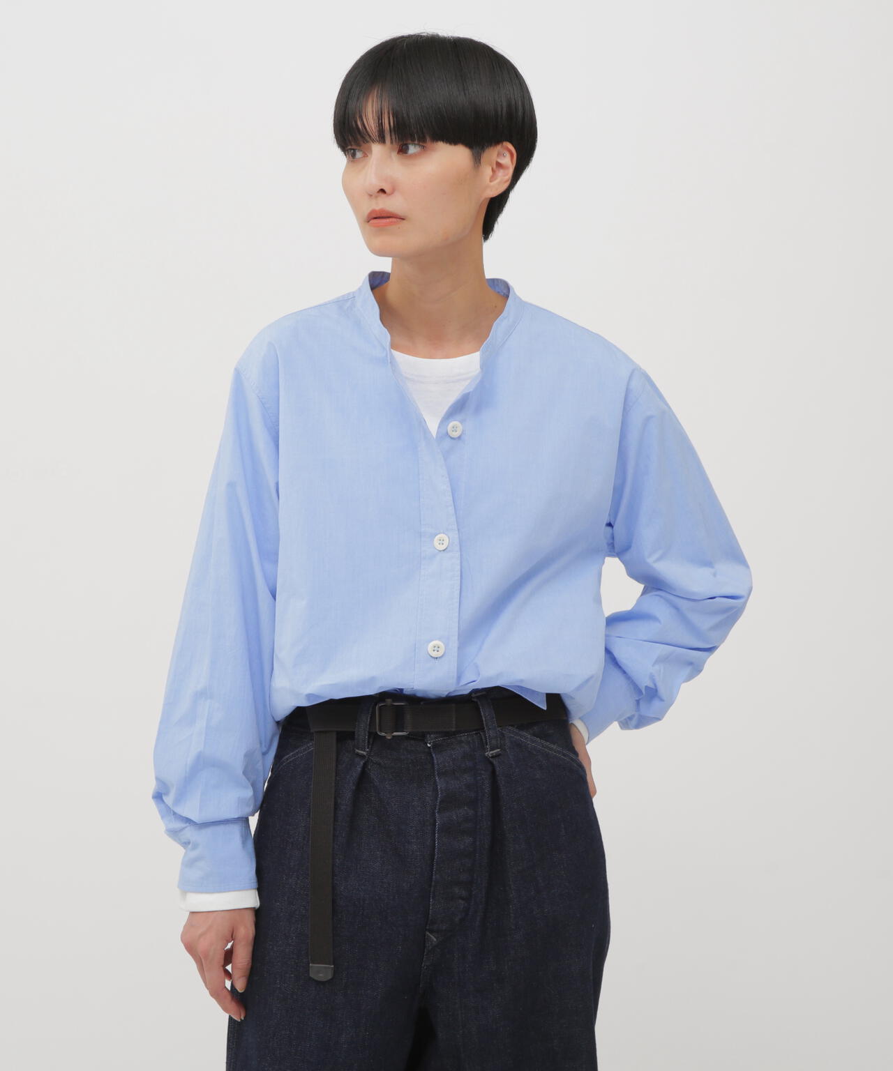 BRUSHED COTTON CHAMBRAY SHIRT (EC限定) | MARGARET HOWELL