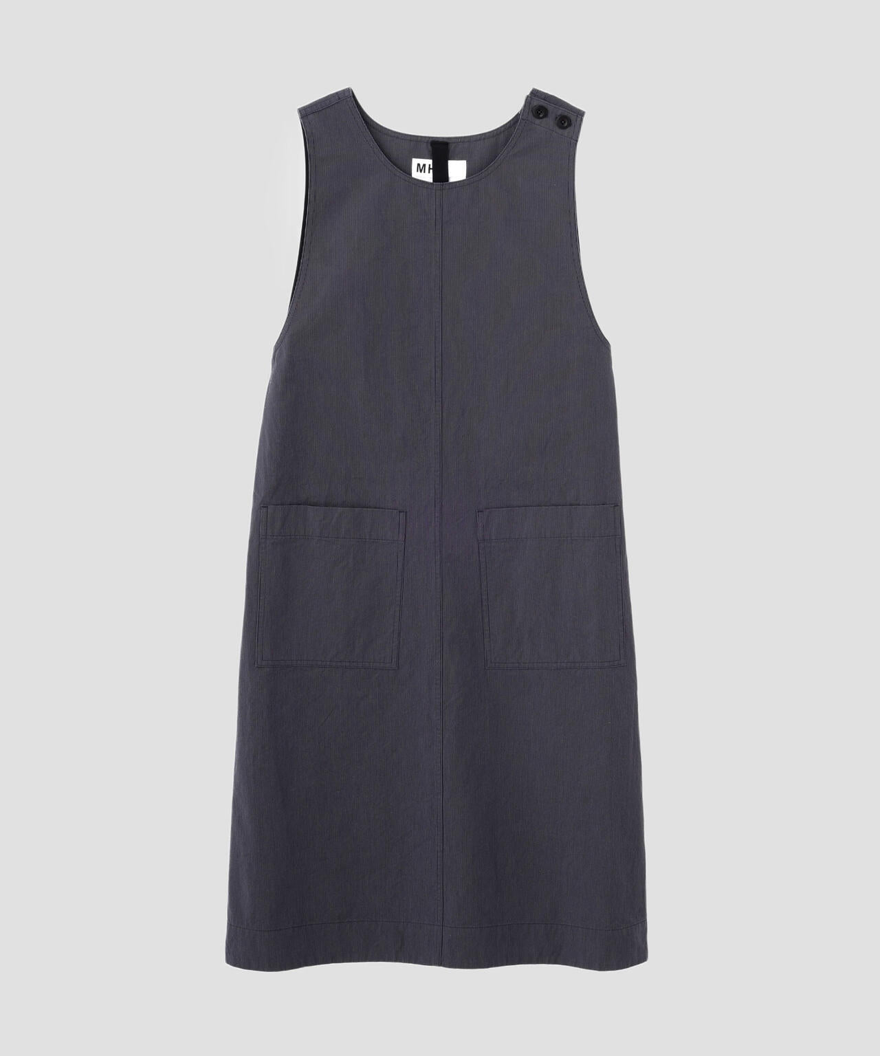 HAIRLINE COTTON WOOL DRESS