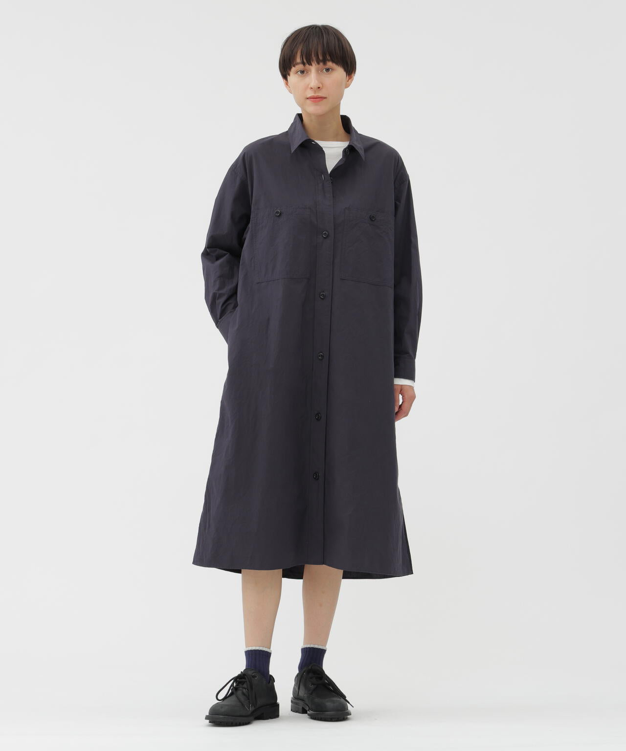 END ON END COTTON WEAVE DRESS