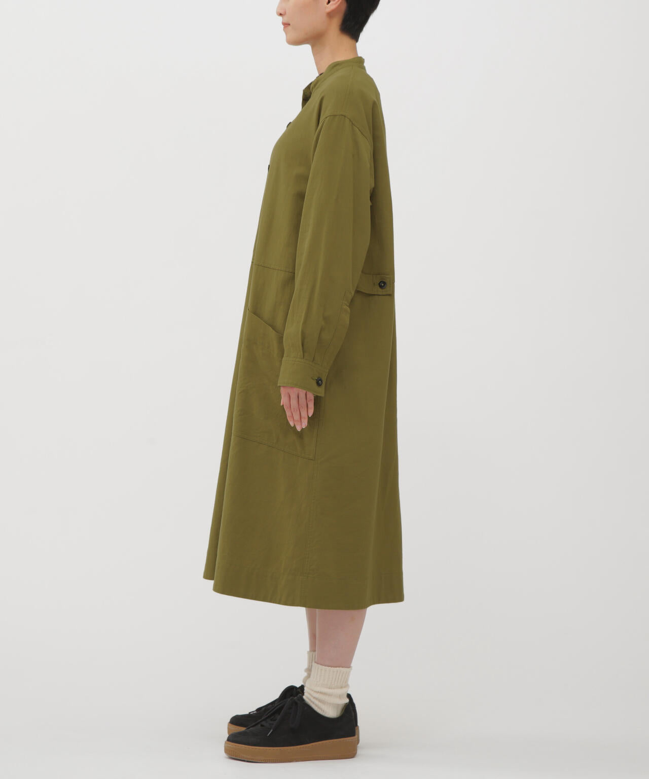 FINE COTTON WOOL TWILL DRESS