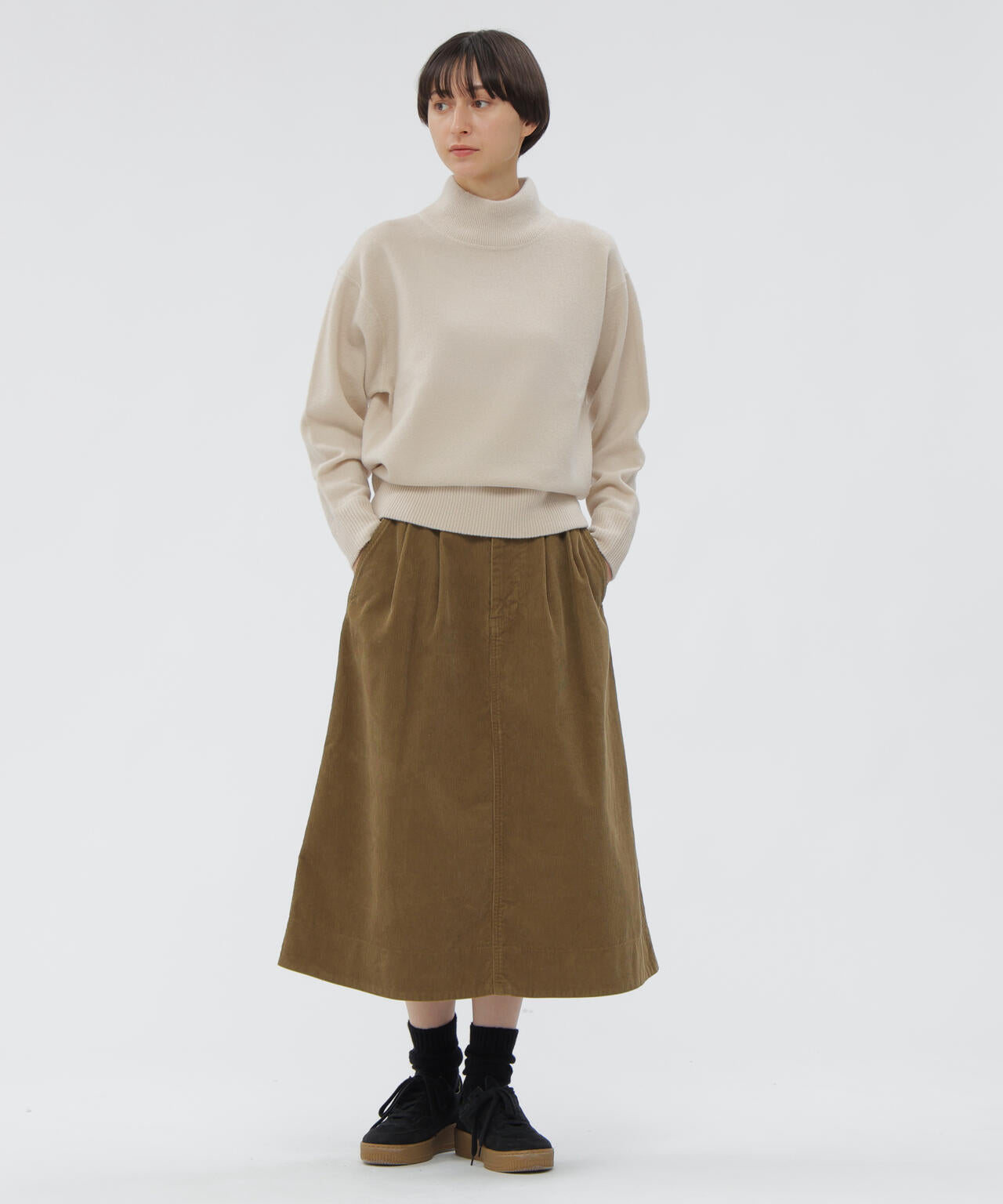 美品＊MHL. マーガレットハウエル FELTED ROUGH WOOL カーキ FELTED ROUGH WOOL KNITWEAR | MARGARET HOWELL（マーガレット