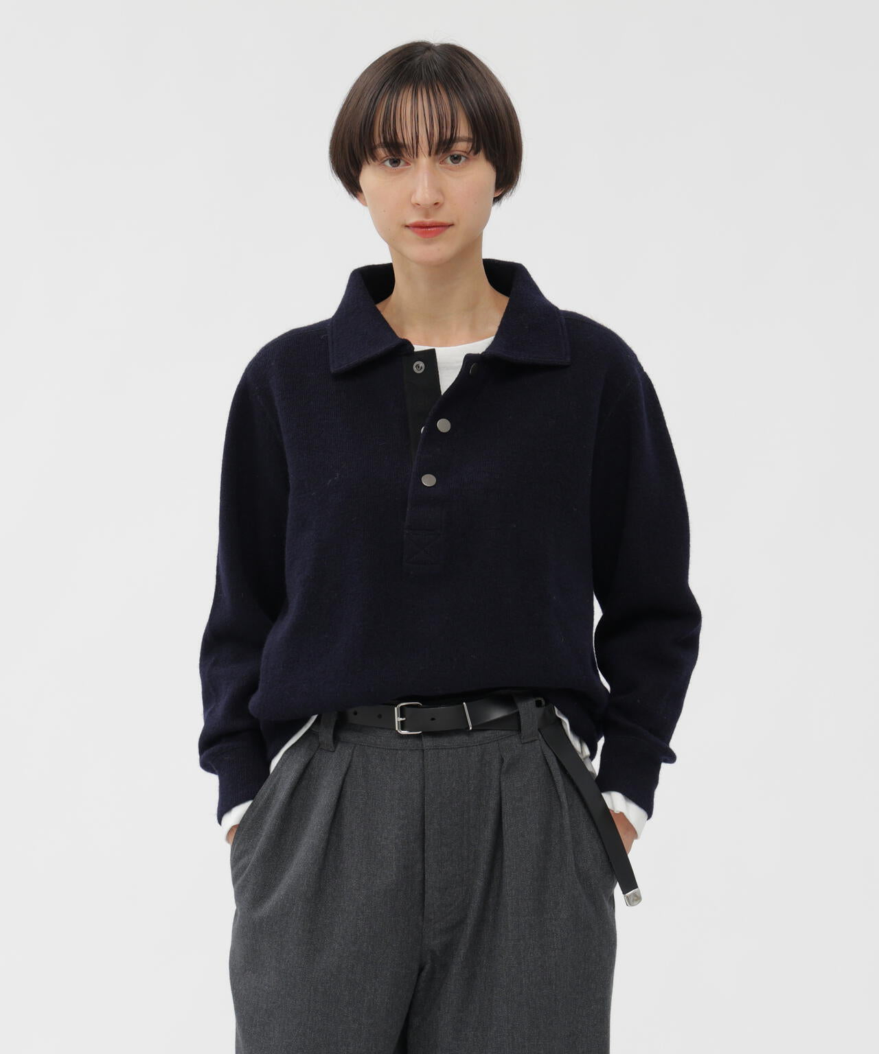 WOOL COTTON RIB TOP | MARGARET HOWELL（マーガレット・ハウエル