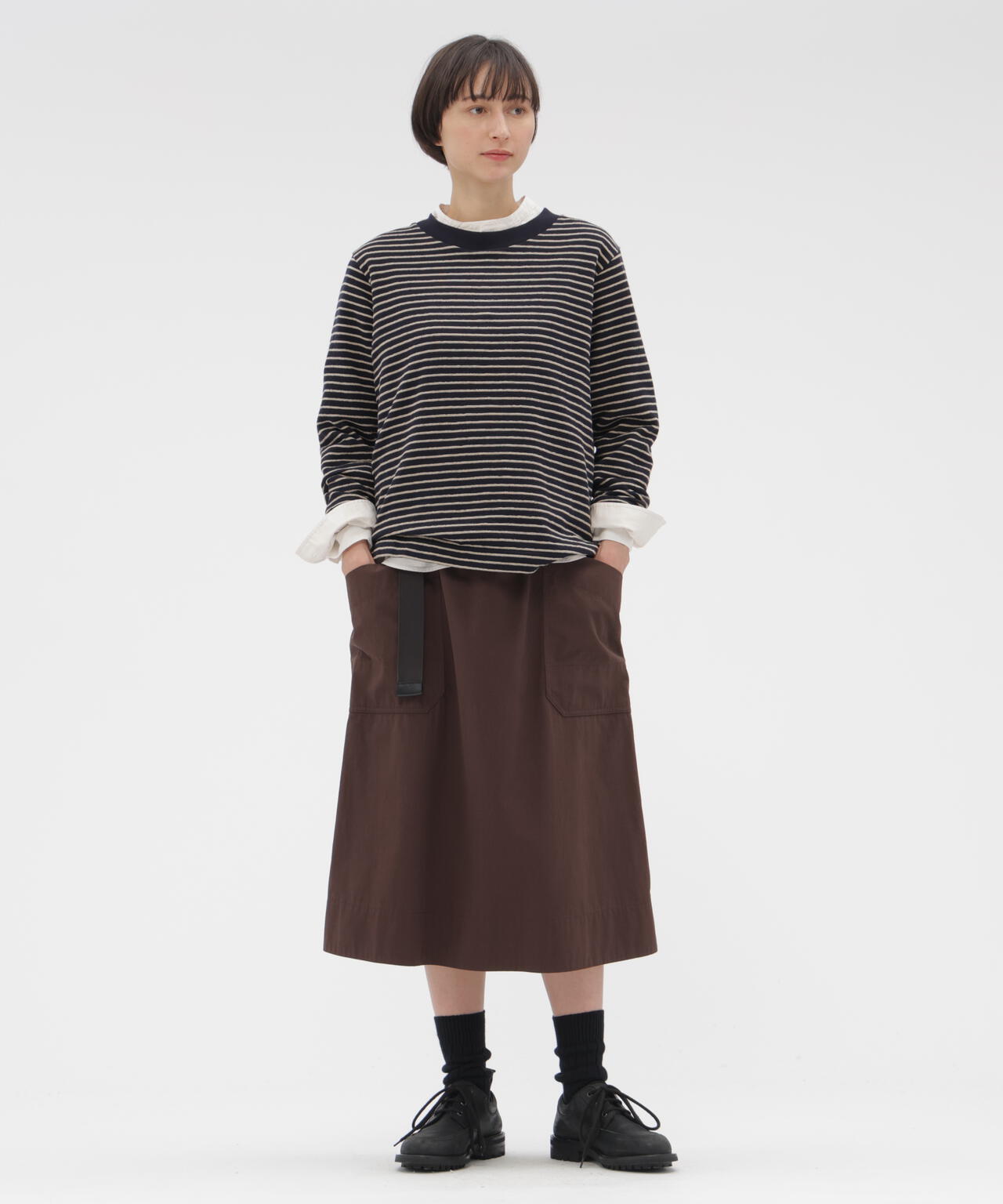 COTTON CUPRA PLAINWEAVE SKIRT