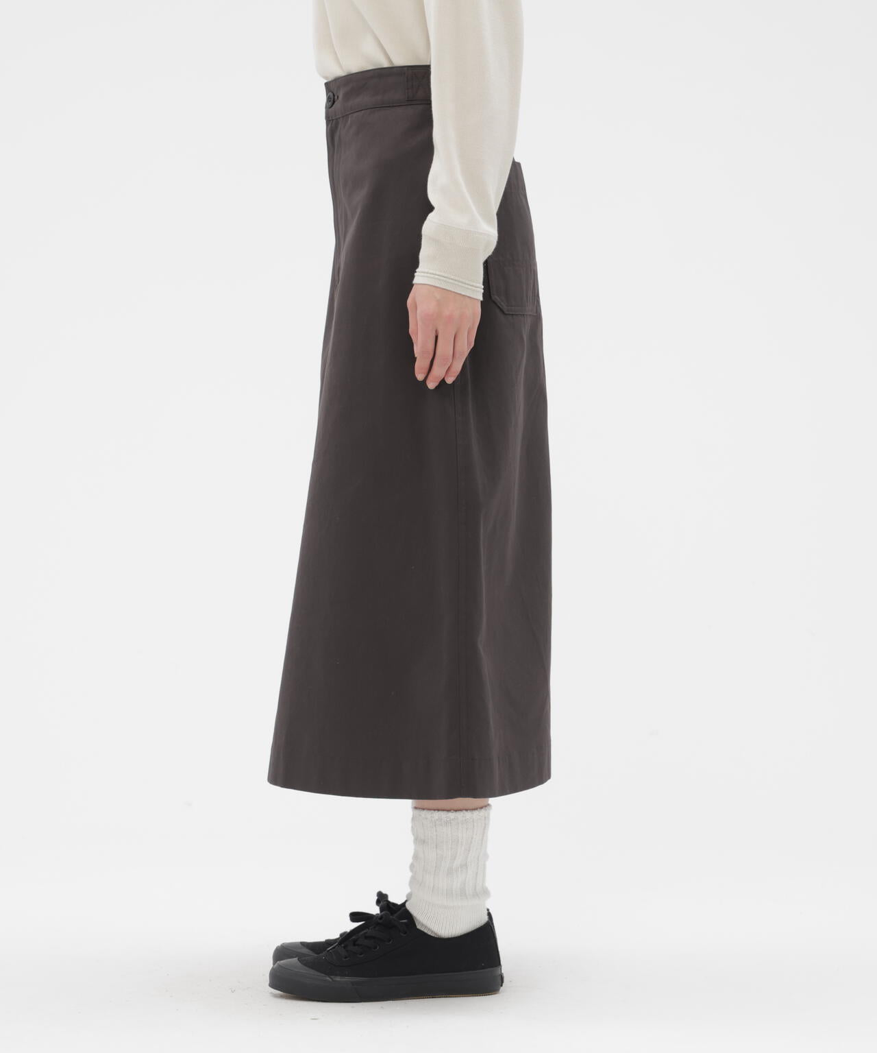 WASHED CHINO COTTON SKIRT | MARGARET HOWELL（マーガレット