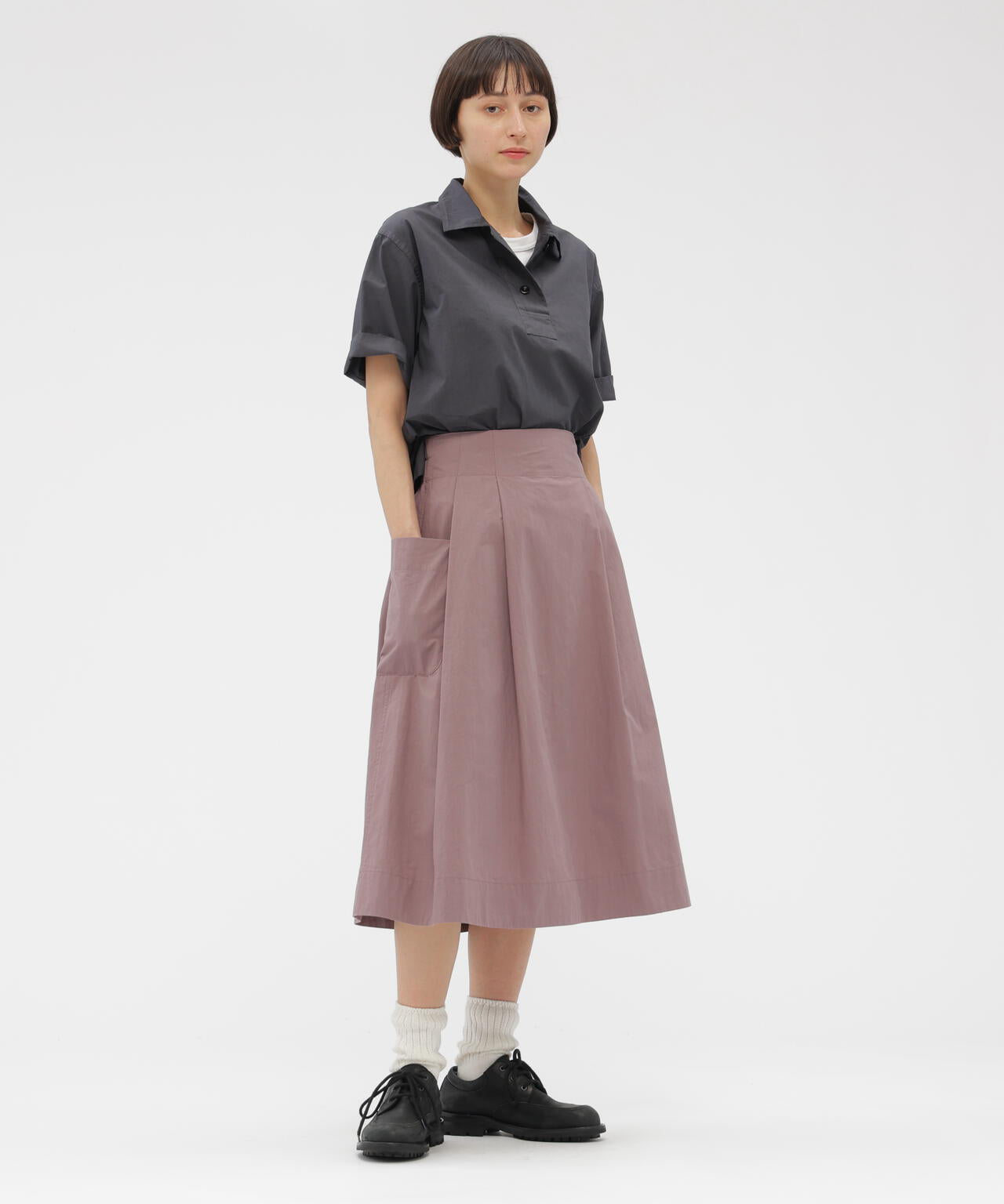 WASHED COTTON POPLIN SKIRT | MARGARET HOWELL（マーガレット