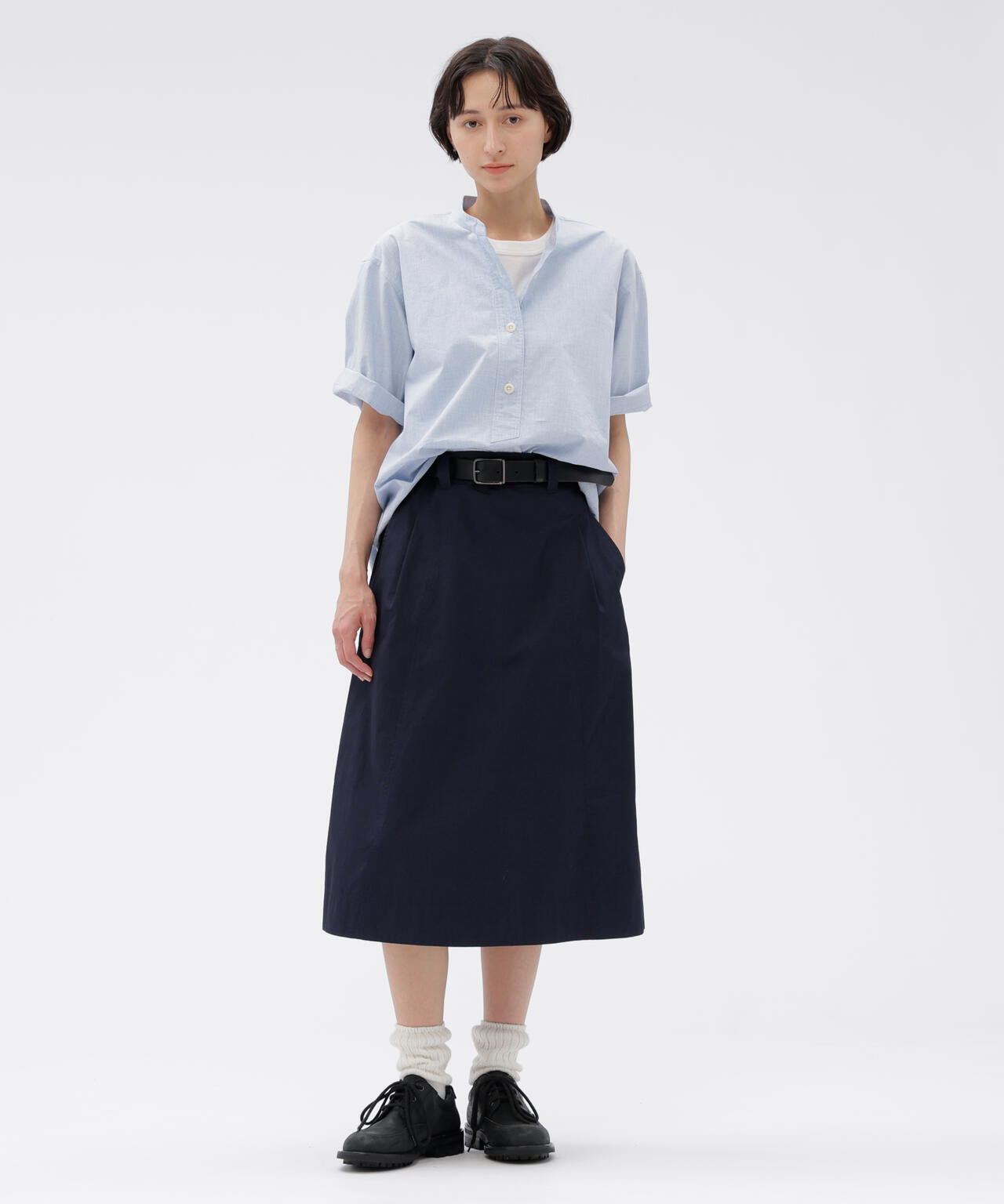 新品タグ付 マーガレットハウエル コットンポプリン ミモレ丈スカート MARGARET HOWELL（マーガレットハウエル） スカート LIGHT COTTON