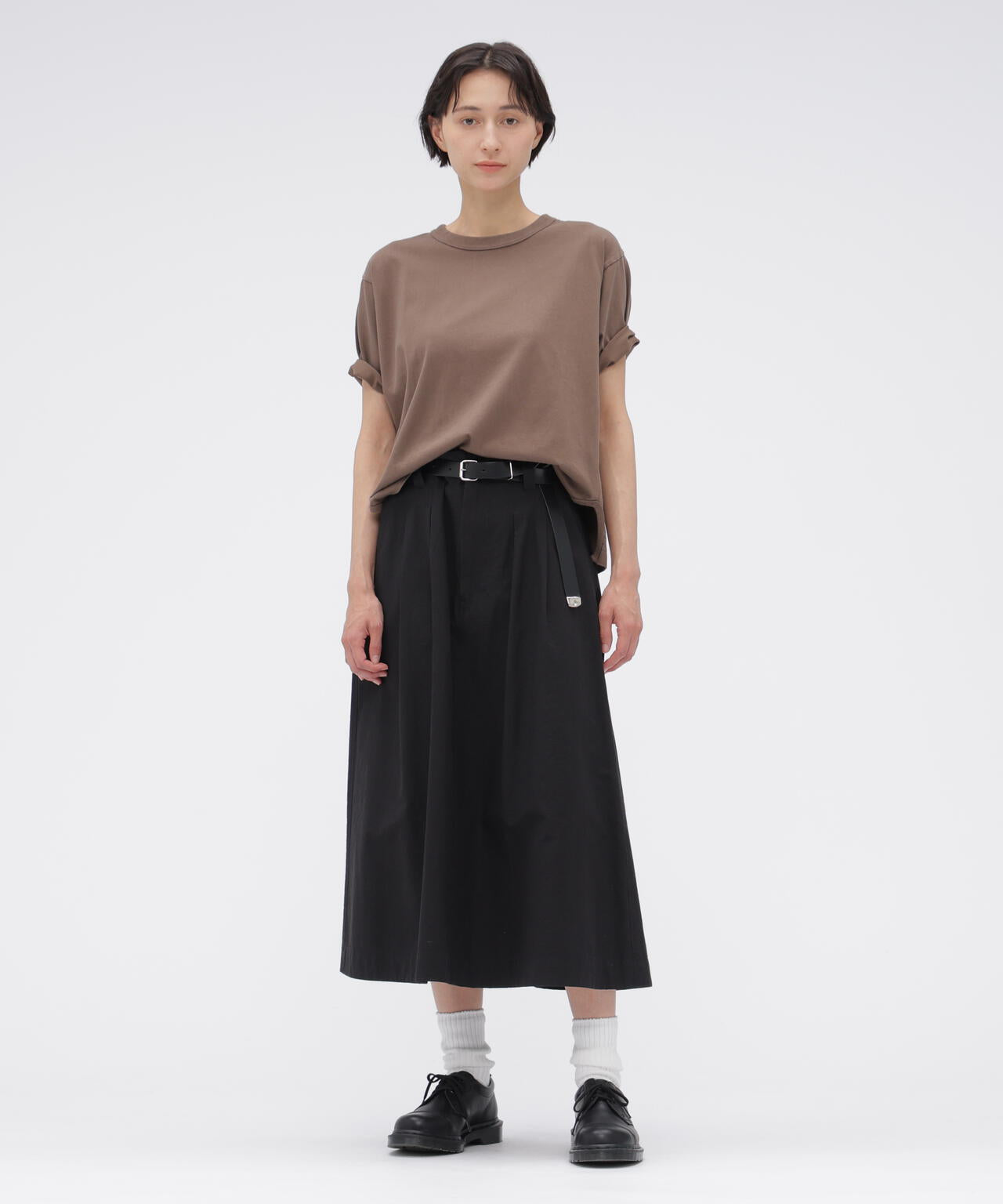 LIGHTWEIGHT COTTON NYLON TWILL SKIRT | MARGARET HOWELL