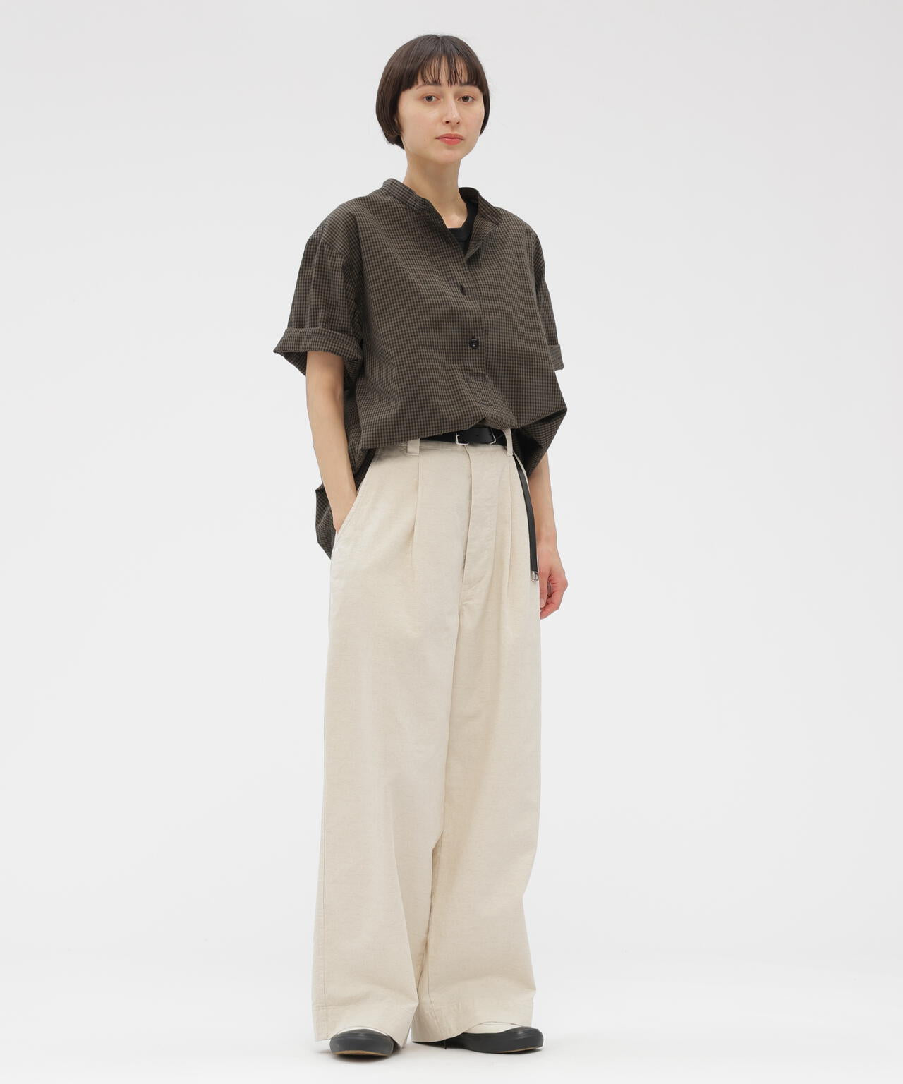 BELGIAN LINEN COTTON PLAINWEAVE TROUSERS | MARGARET HOWELL