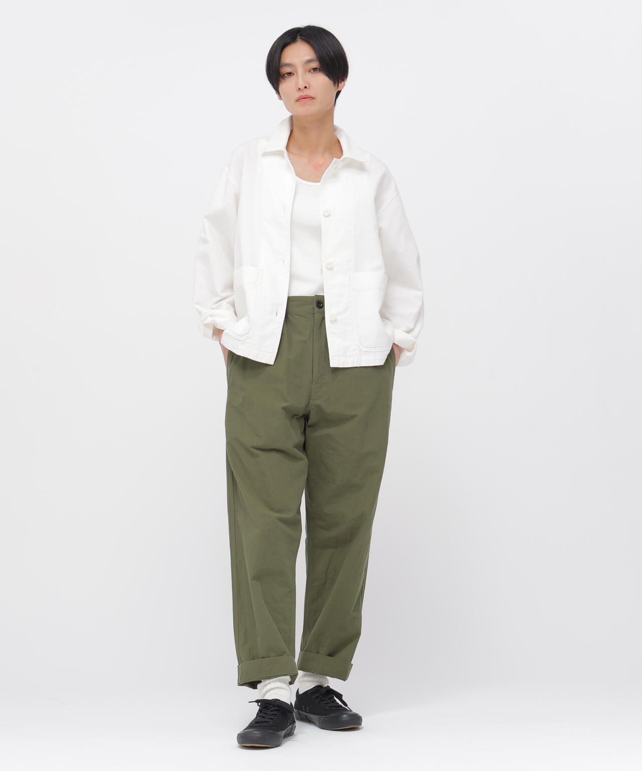 CRISP COTTON CHAMBRAY TROUSERS | MARGARET HOWELL（マーガレット
