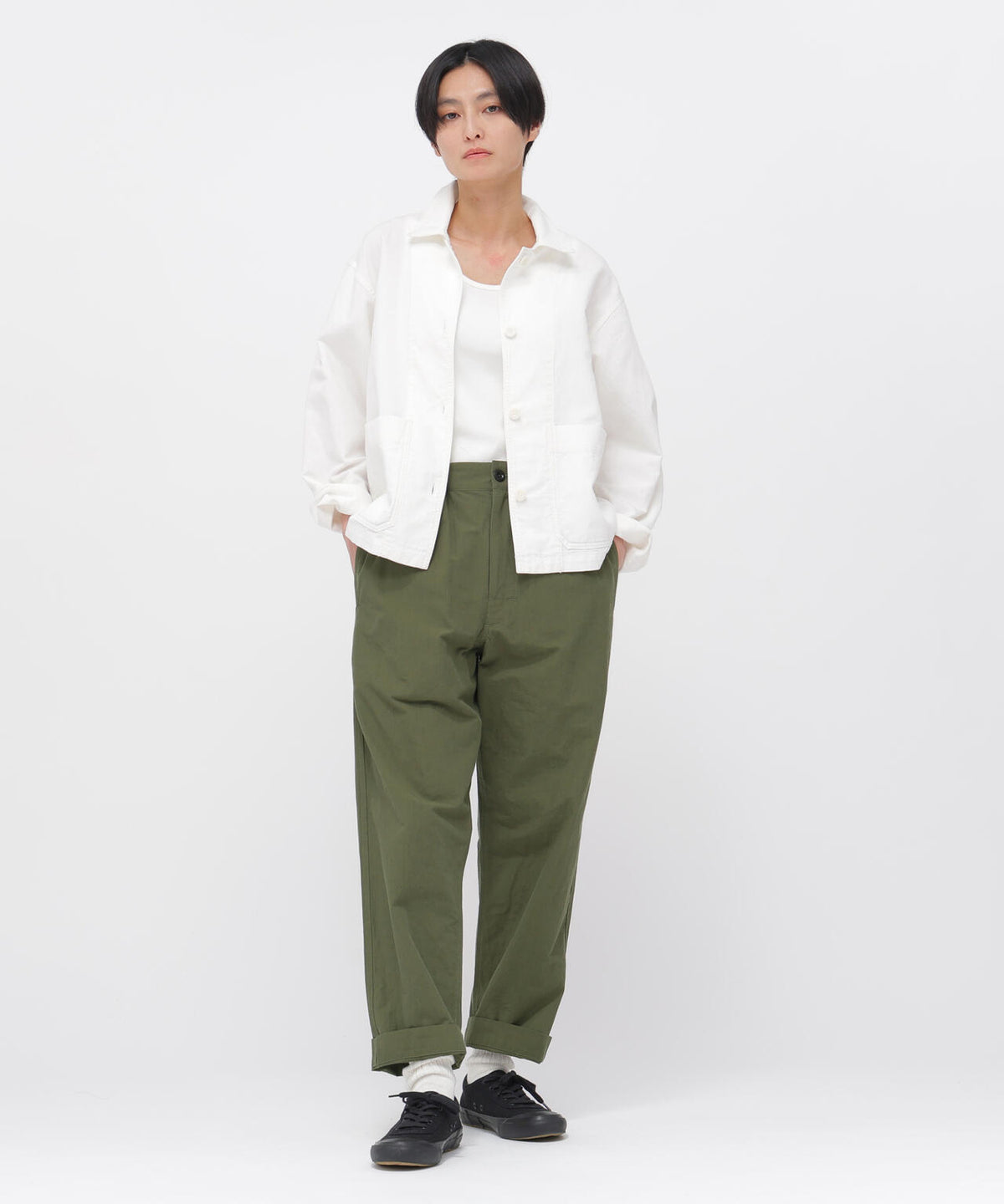 CRISP COTTON CHAMBRAY TROUSERS | MARGARET HOWELL（マーガレット 