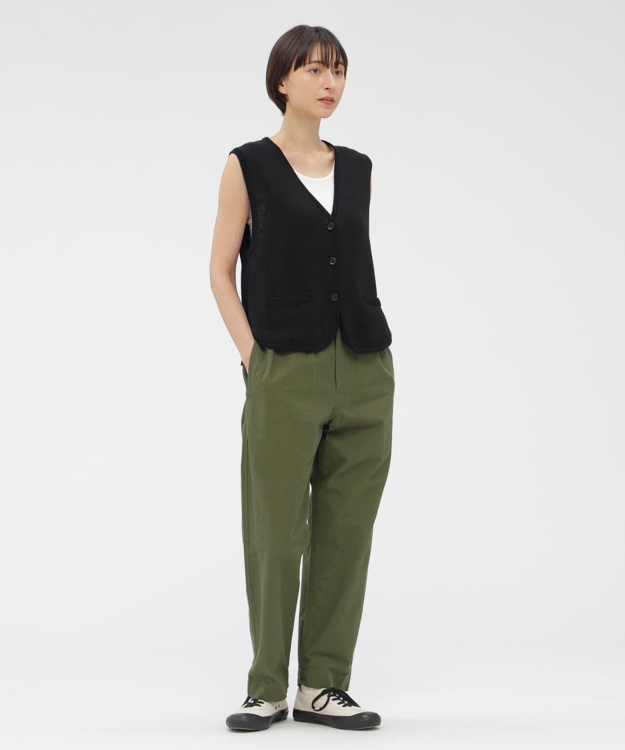 CRISP COTTON CHAMBRAY TROUSERS