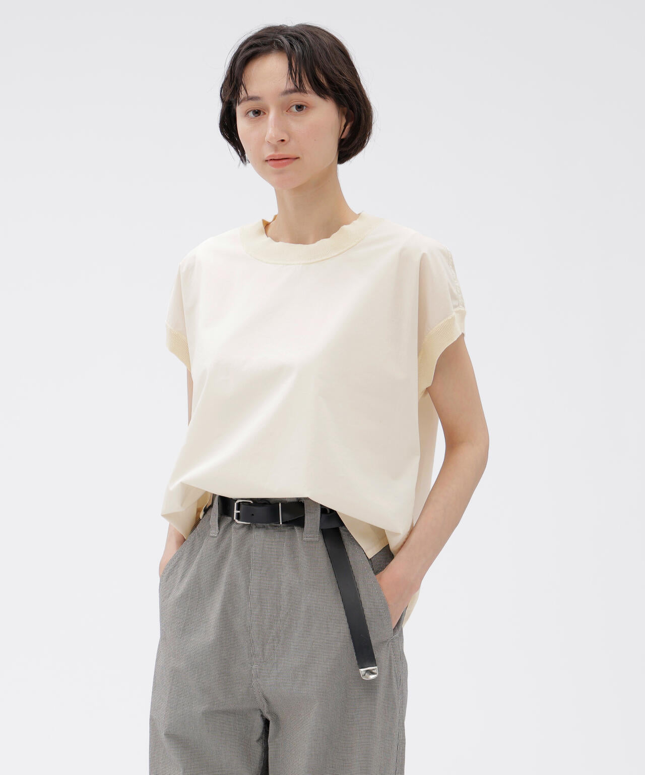 美品☆マーガレットハウエル DRY COTTON LINEN POPLIN M GARMENT DYED COTTON POPLIN SHIRT | MARGARET HOWELL（マーガレット