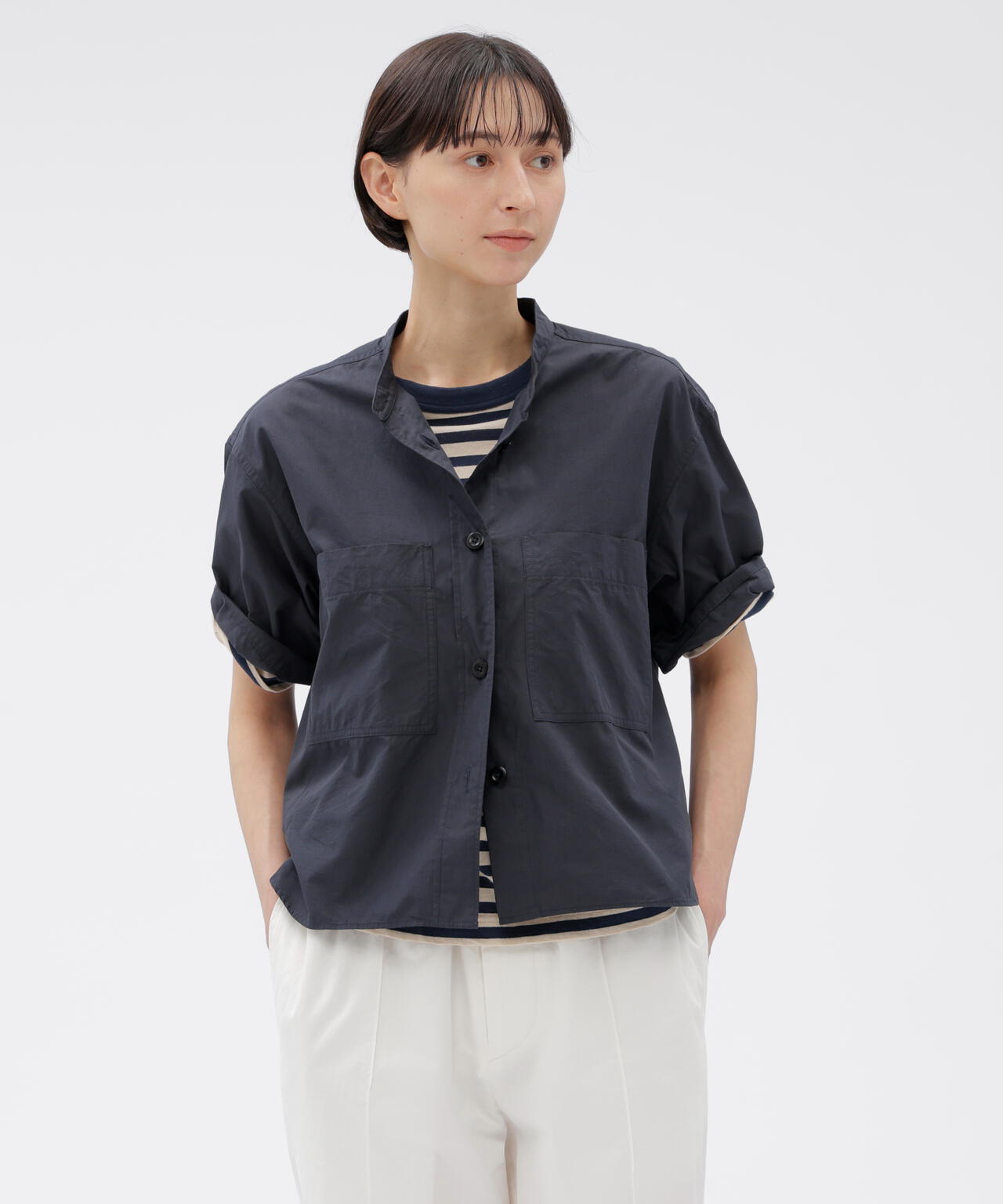 COTTON NYLON VOILE POPLIN SHIRT