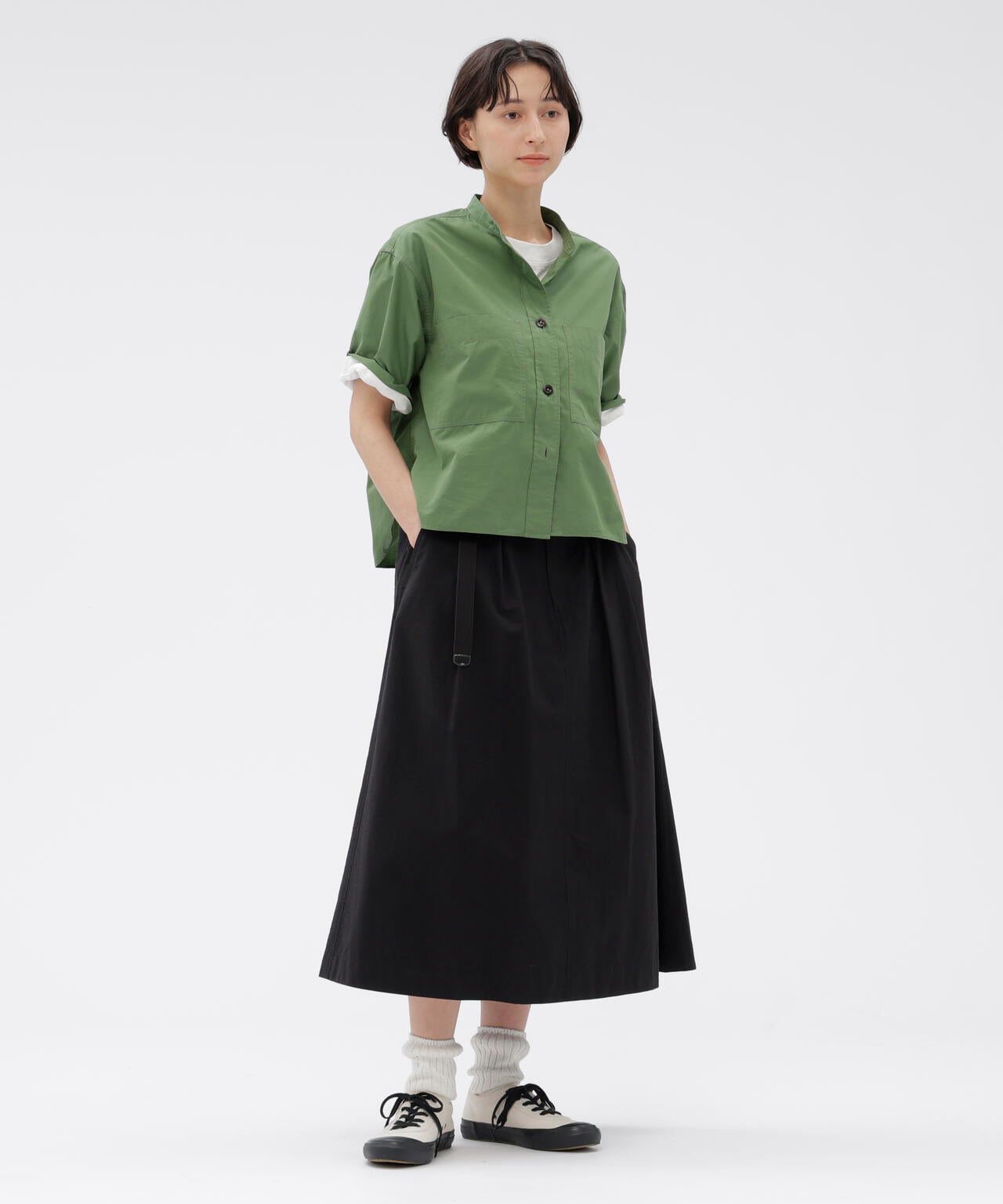 COTTON NYLON VOILE POPLIN SHIRT